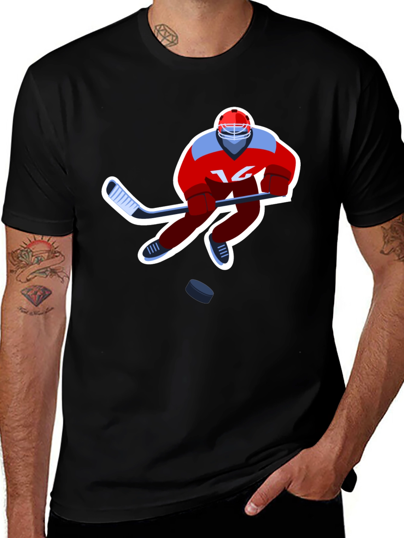 Variant 20 of Hockey Player Graphic Tee - Sportswear