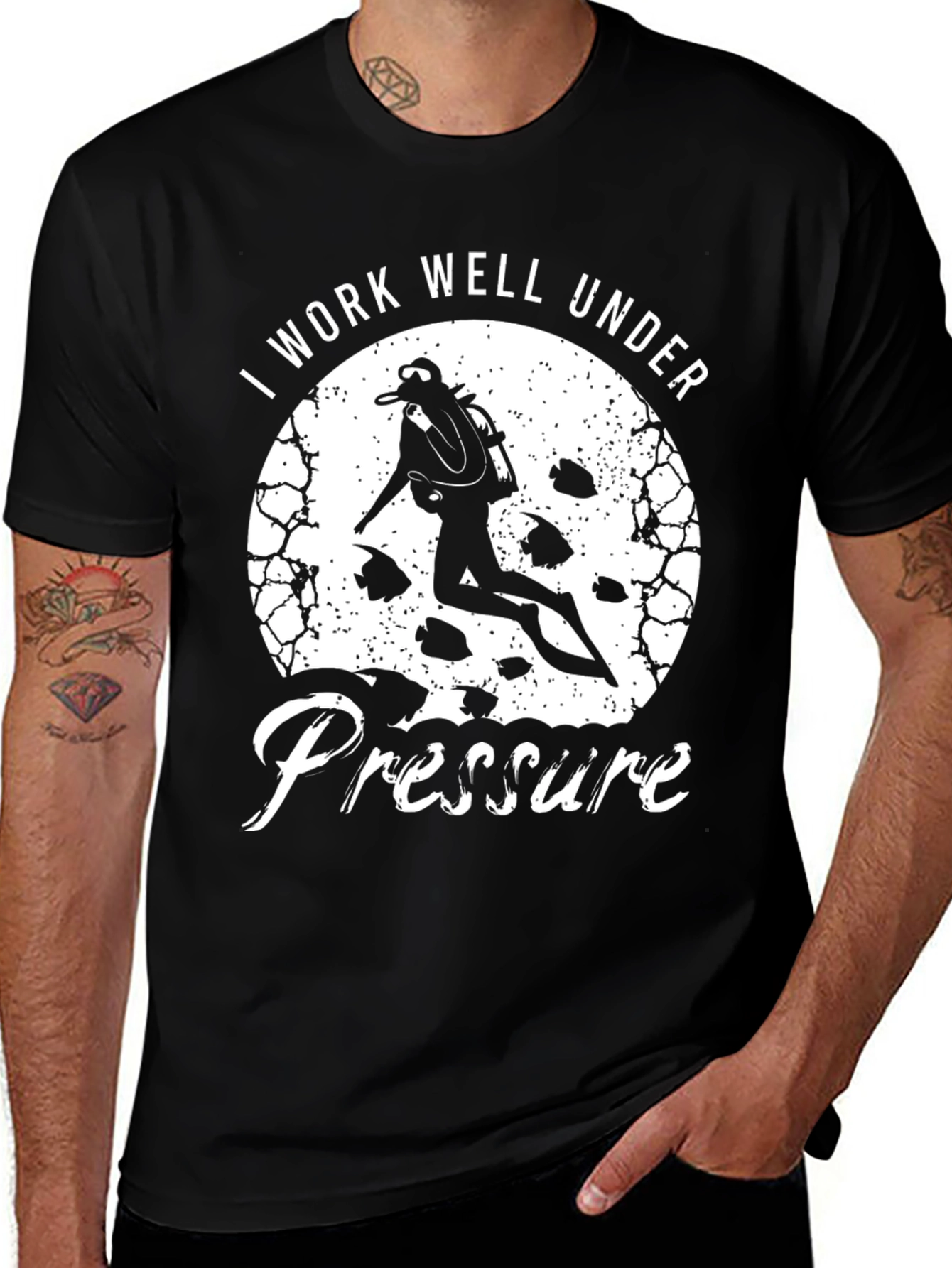 Variant 7 of I Work Well Under Pressure Diver T-Shirt