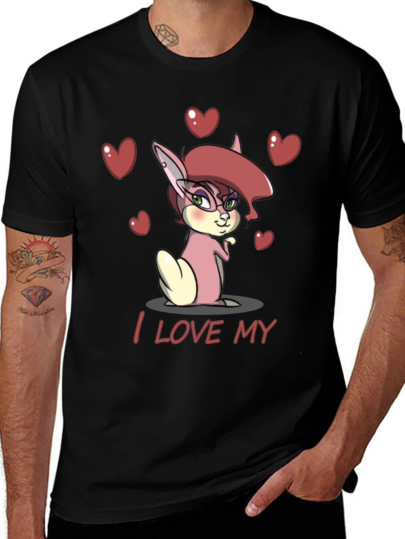 Variant 15 of I Love My Cartoon Bunny T-Shirt