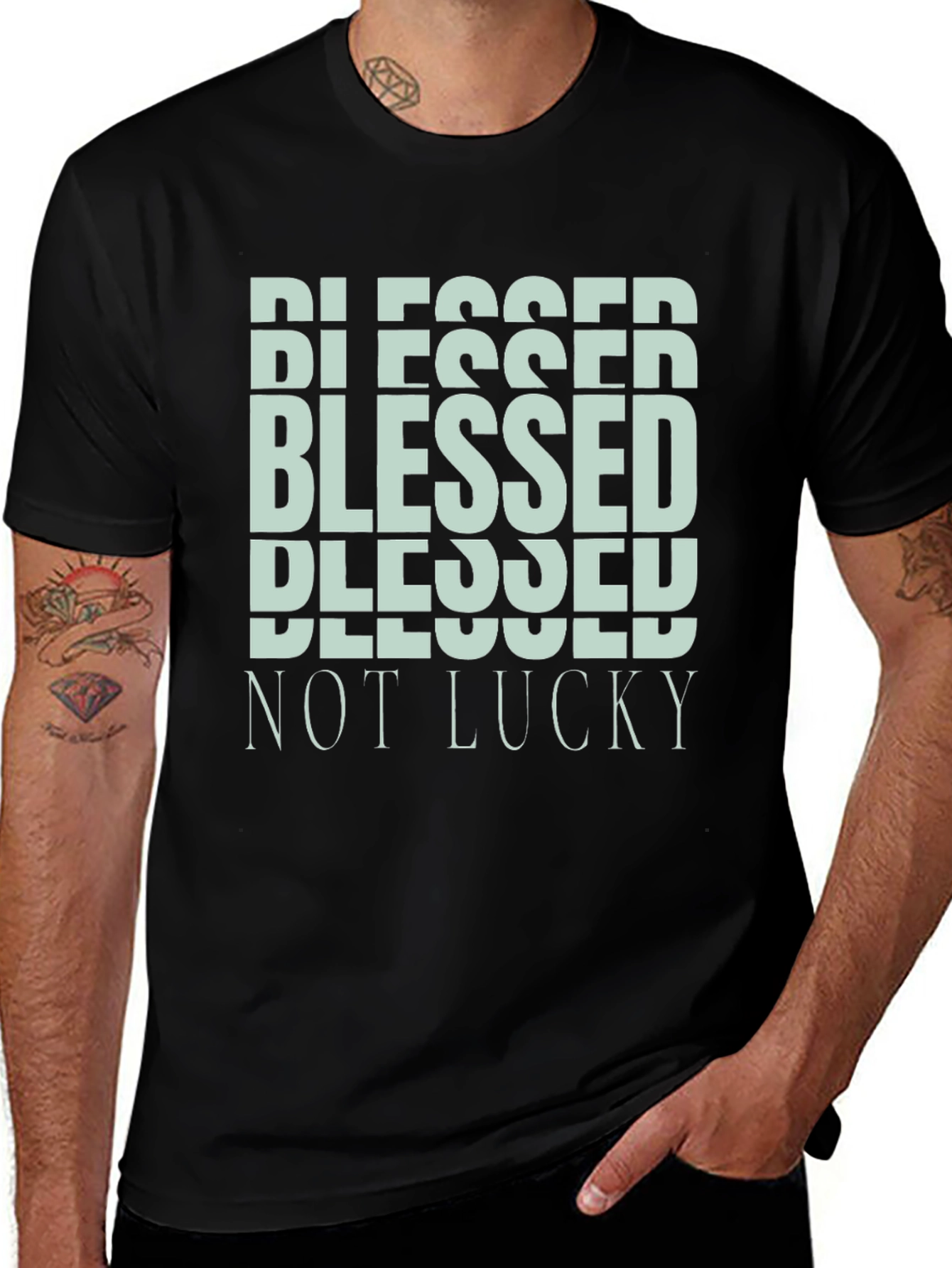 Variant 10 of Blessed Not Lucky Graphic Tee