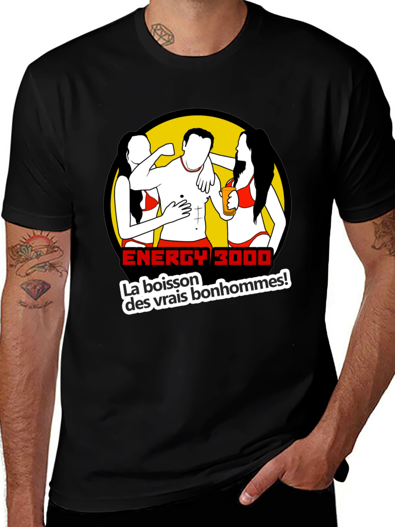 Variant 19 of Energy 3000 Graphic T-Shirt - Men's Black Tee