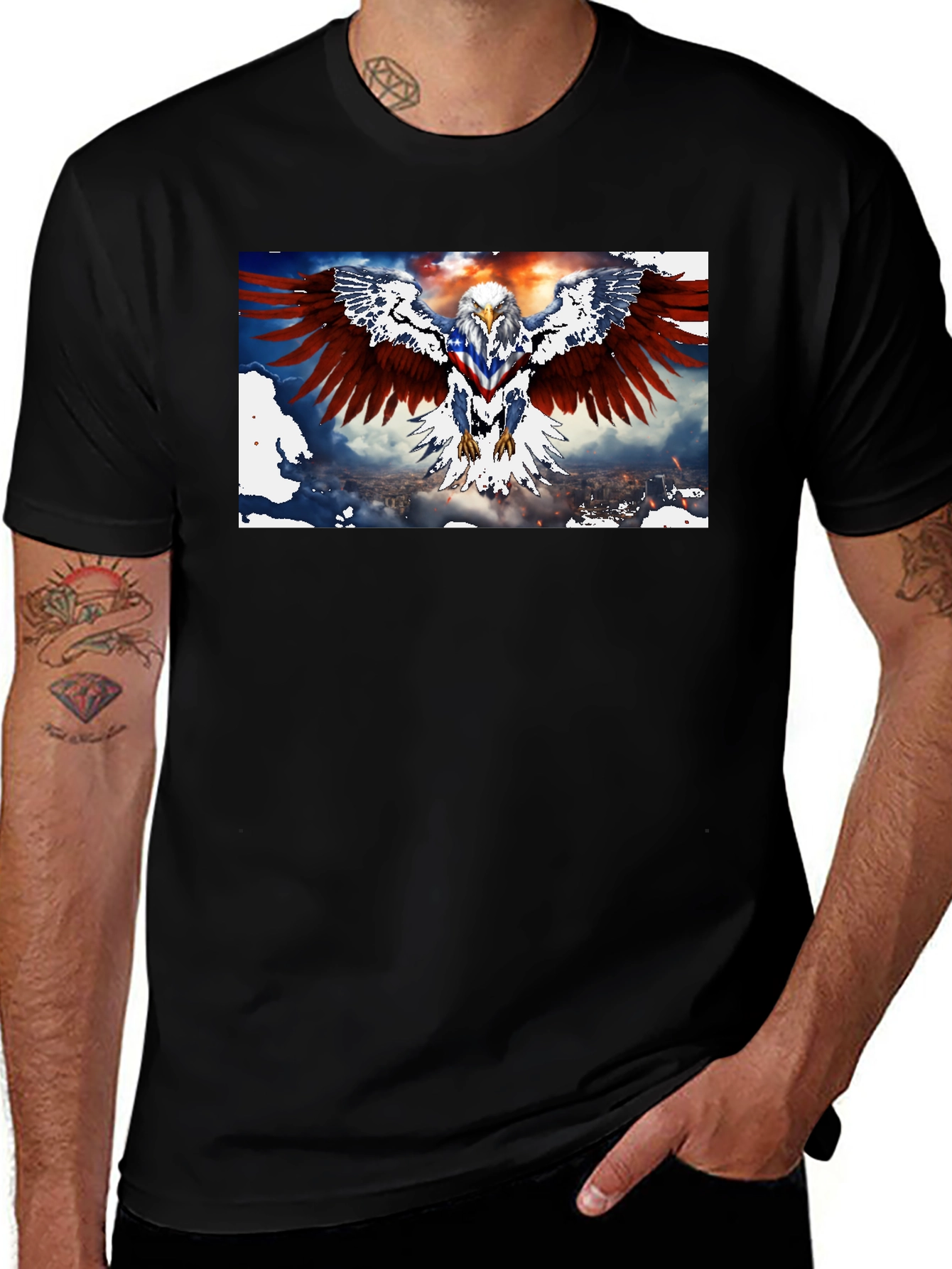 Variant 21 of Patriotic Eagle Graphic Print T-Shirt