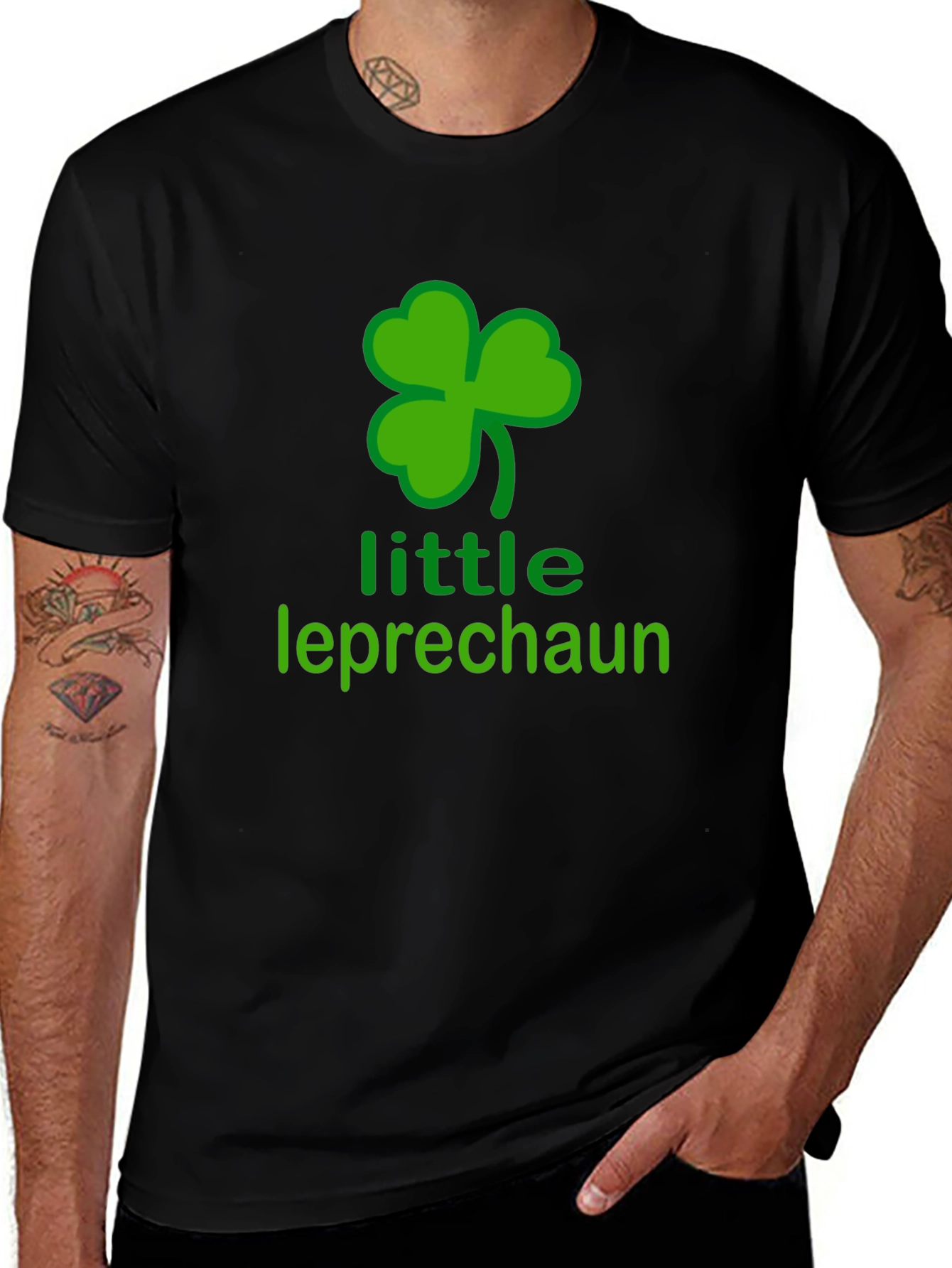 Variant 22 of Little Leprechaun Black T-Shirt - St. Patrick's Day