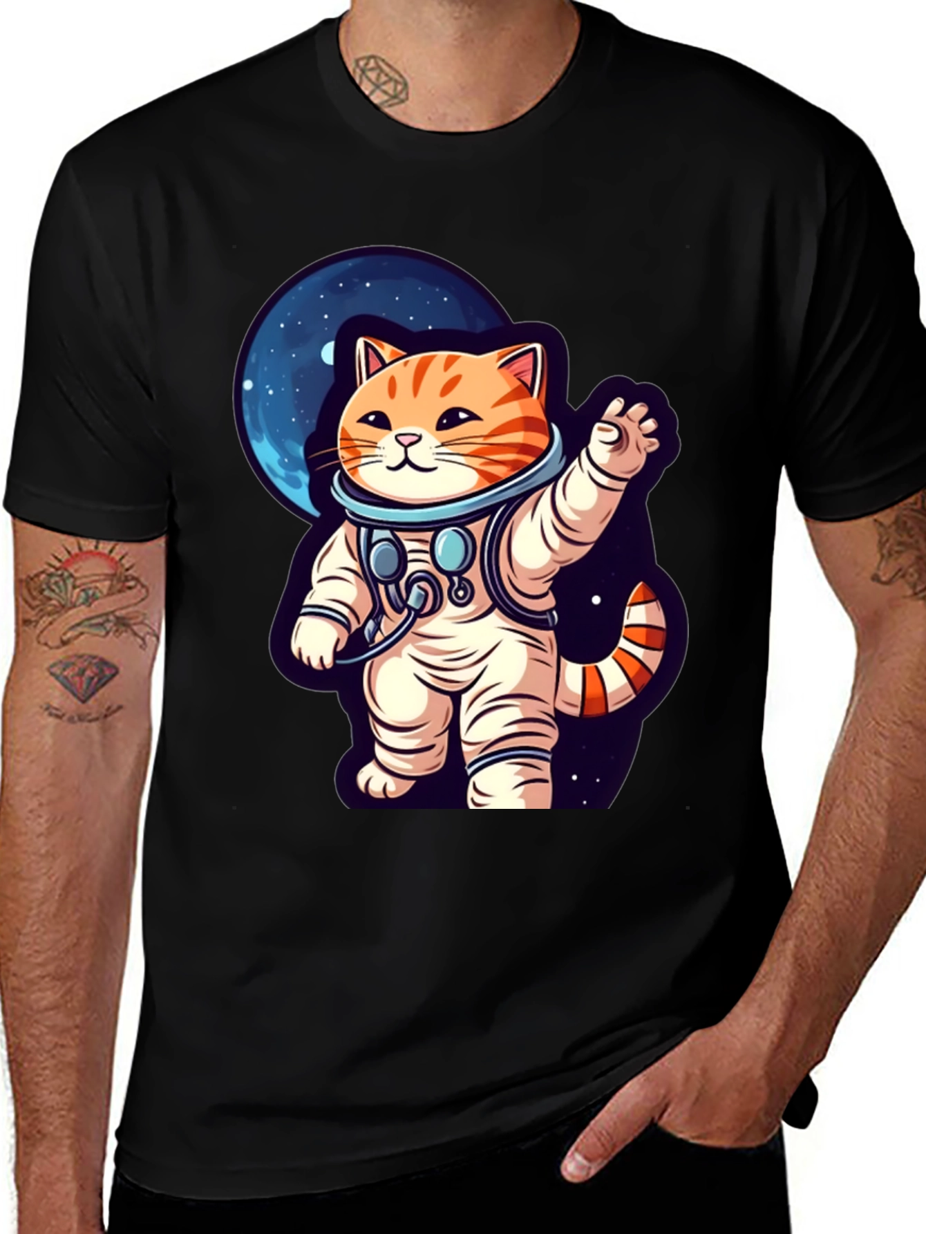 Variant 7 of Astronaut Cat T-Shirt - Space Adventure