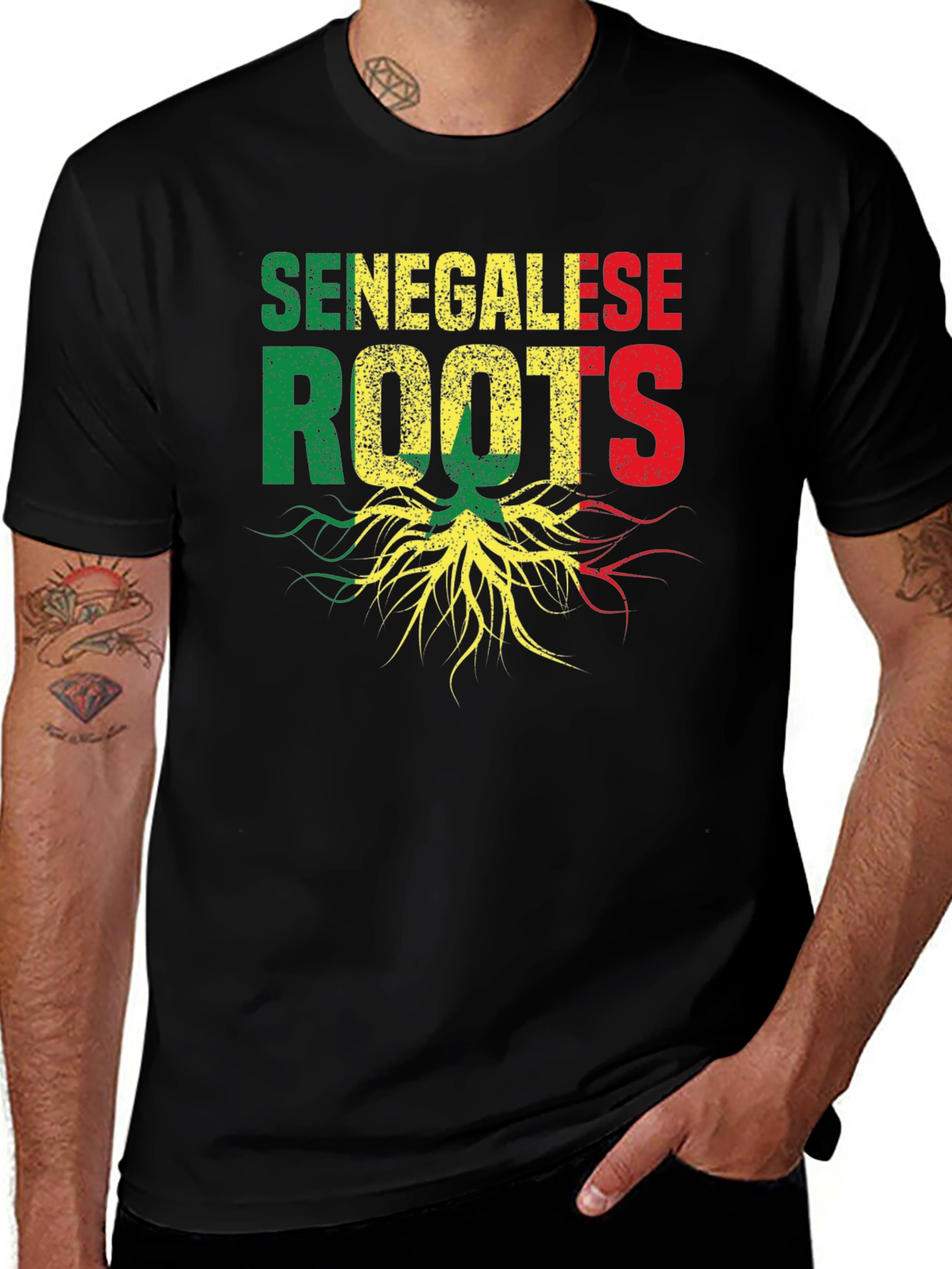 Senegalese Roots Graphic T-Shirt - Black