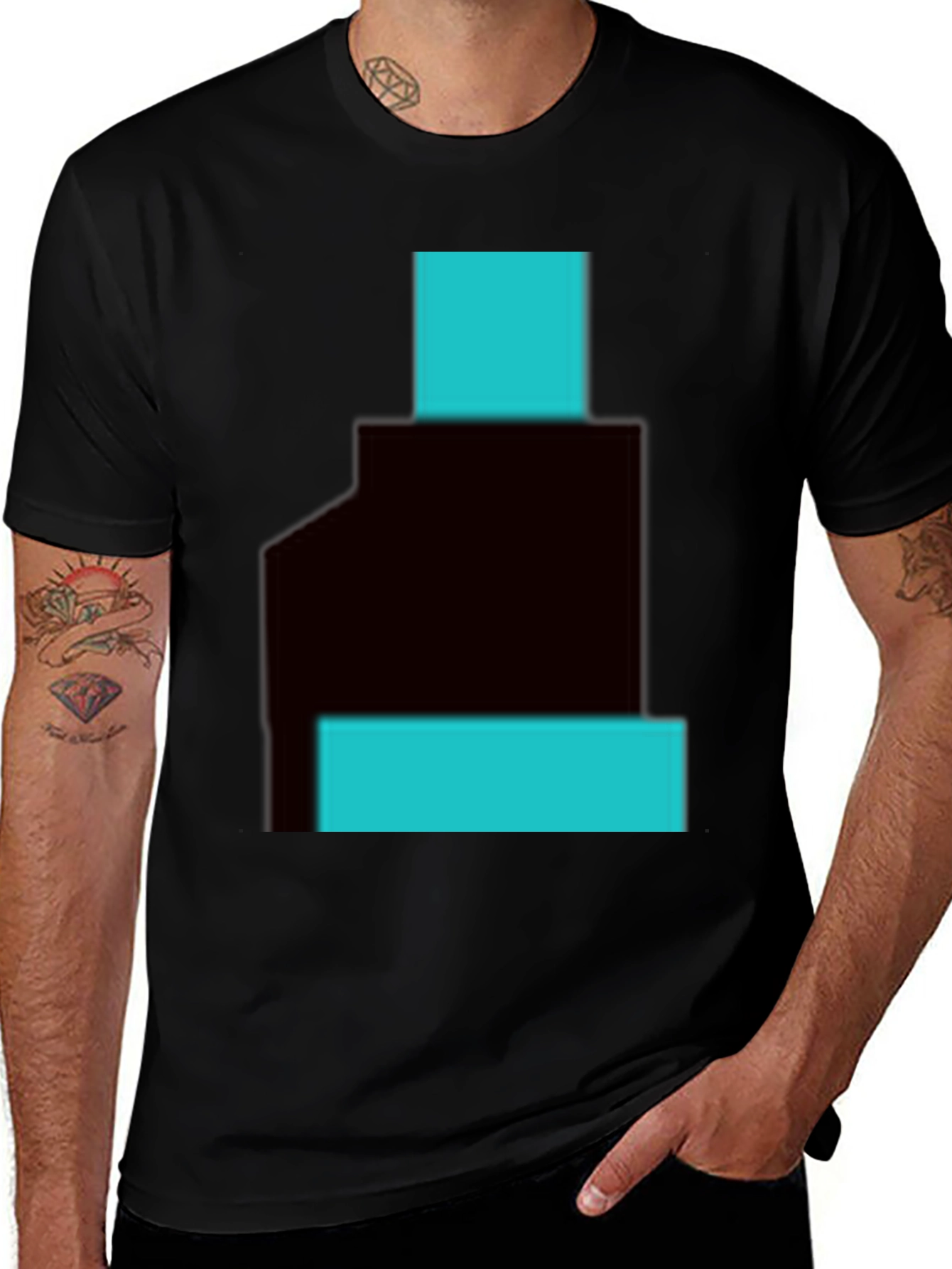 Variant 9 of Abstract Graphic Print Black T-Shirt