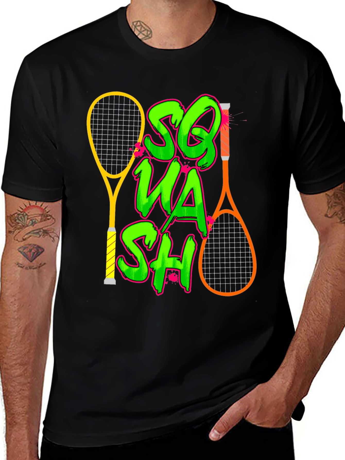 Variant 10 of Squash Racket Graphic T-Shirt