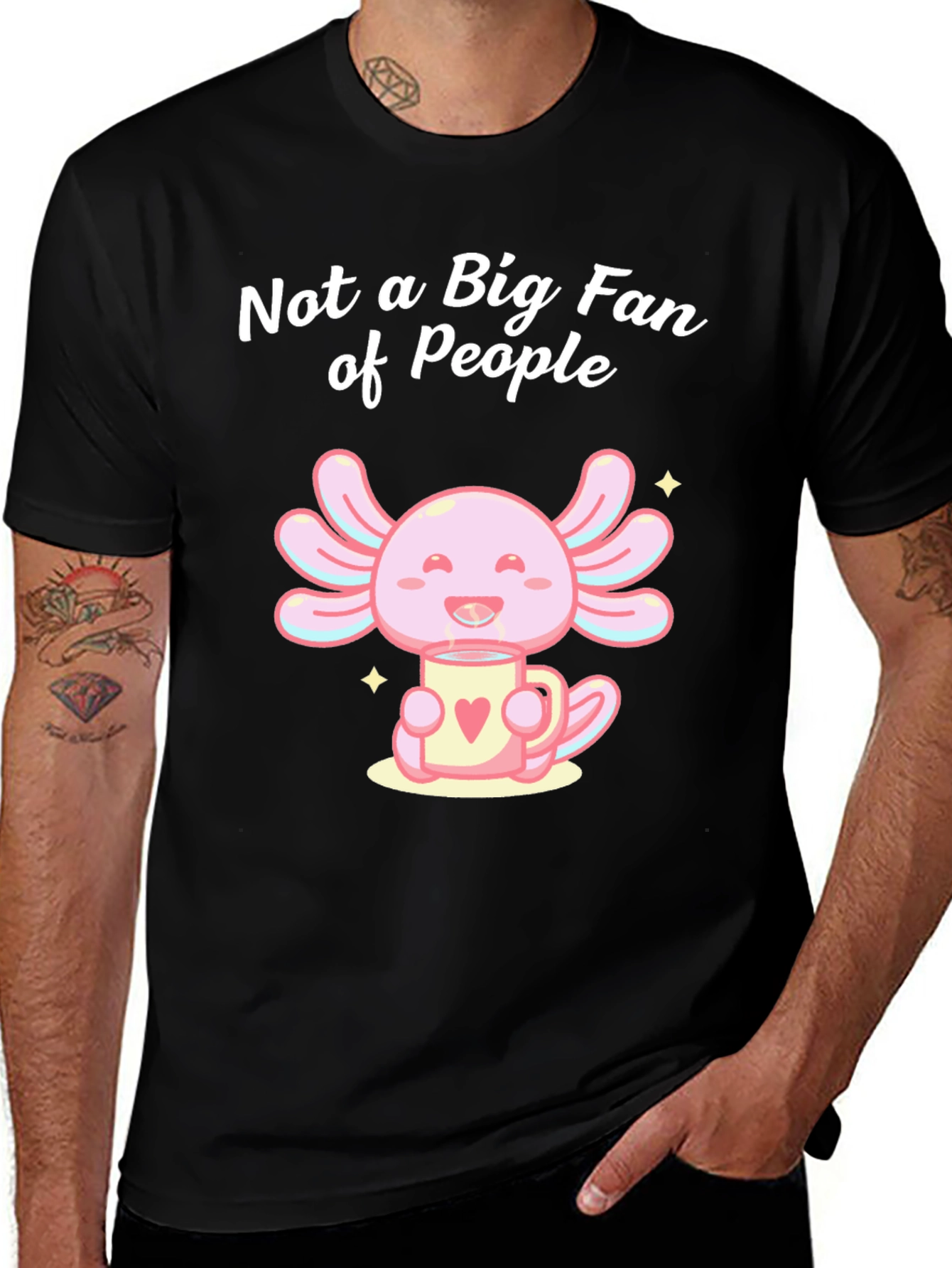 Variant 16 of Not a Big Fan of People Axolotl Graphic Tee