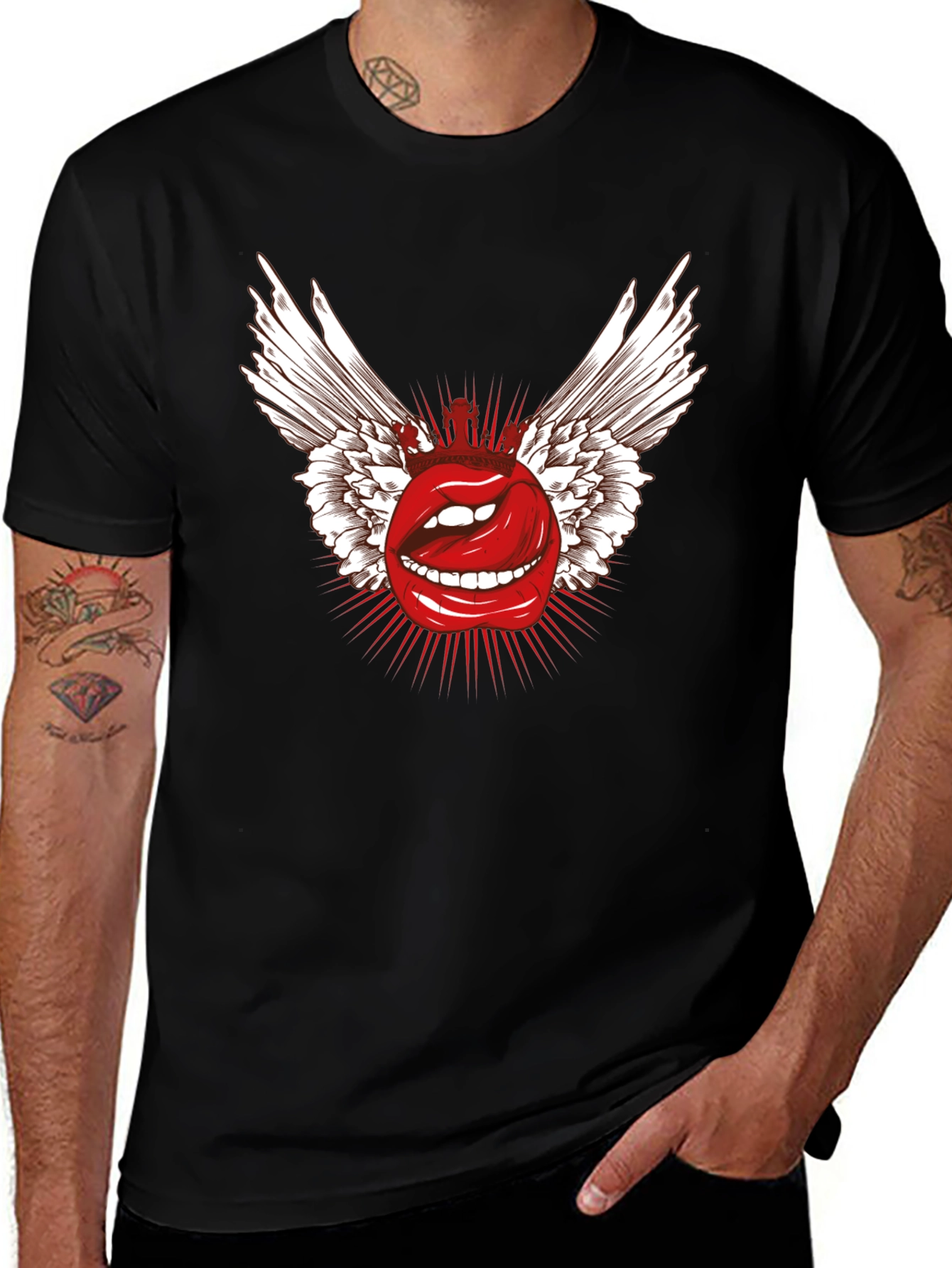 Variant 14 of Winged Lips Graphic T-Shirt - Bold & Edgy
