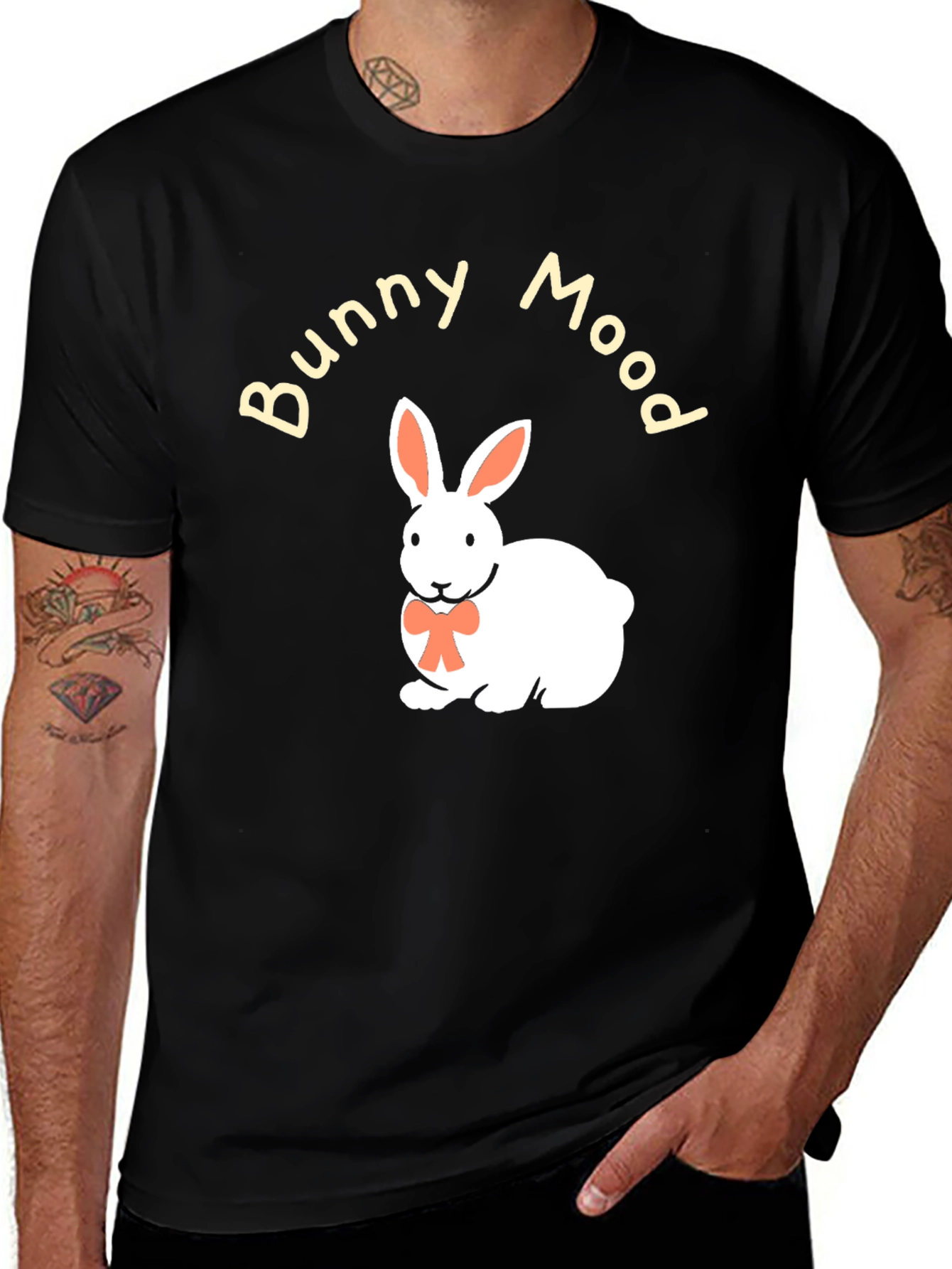 Variant 27 of Bunny Mood Black T-Shirt
