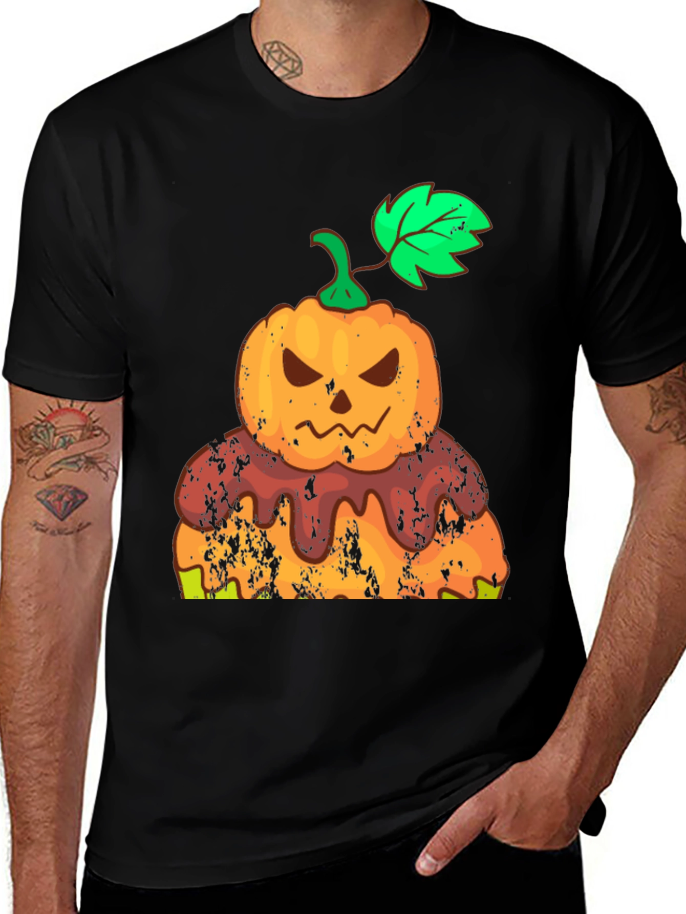 Variant 4 of Halloween Pumpkin Cake Black T-Shirt