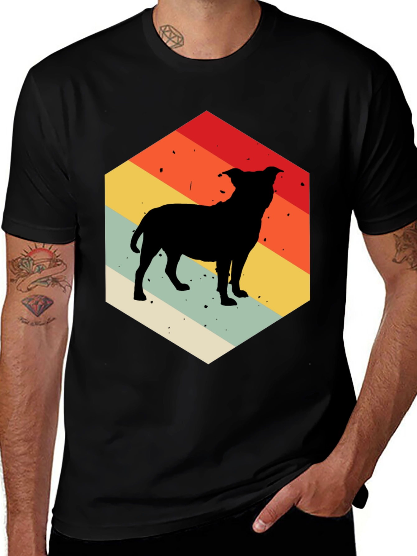 Variant 2 of Retro Dog Silhouette Graphic Tee