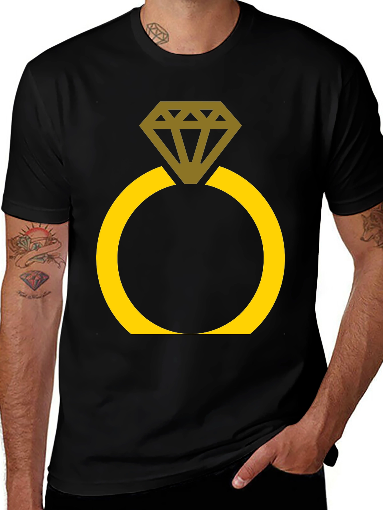 Variant 24 of Engagement Ring Graphic Tee - Novelty Black T-Shirt