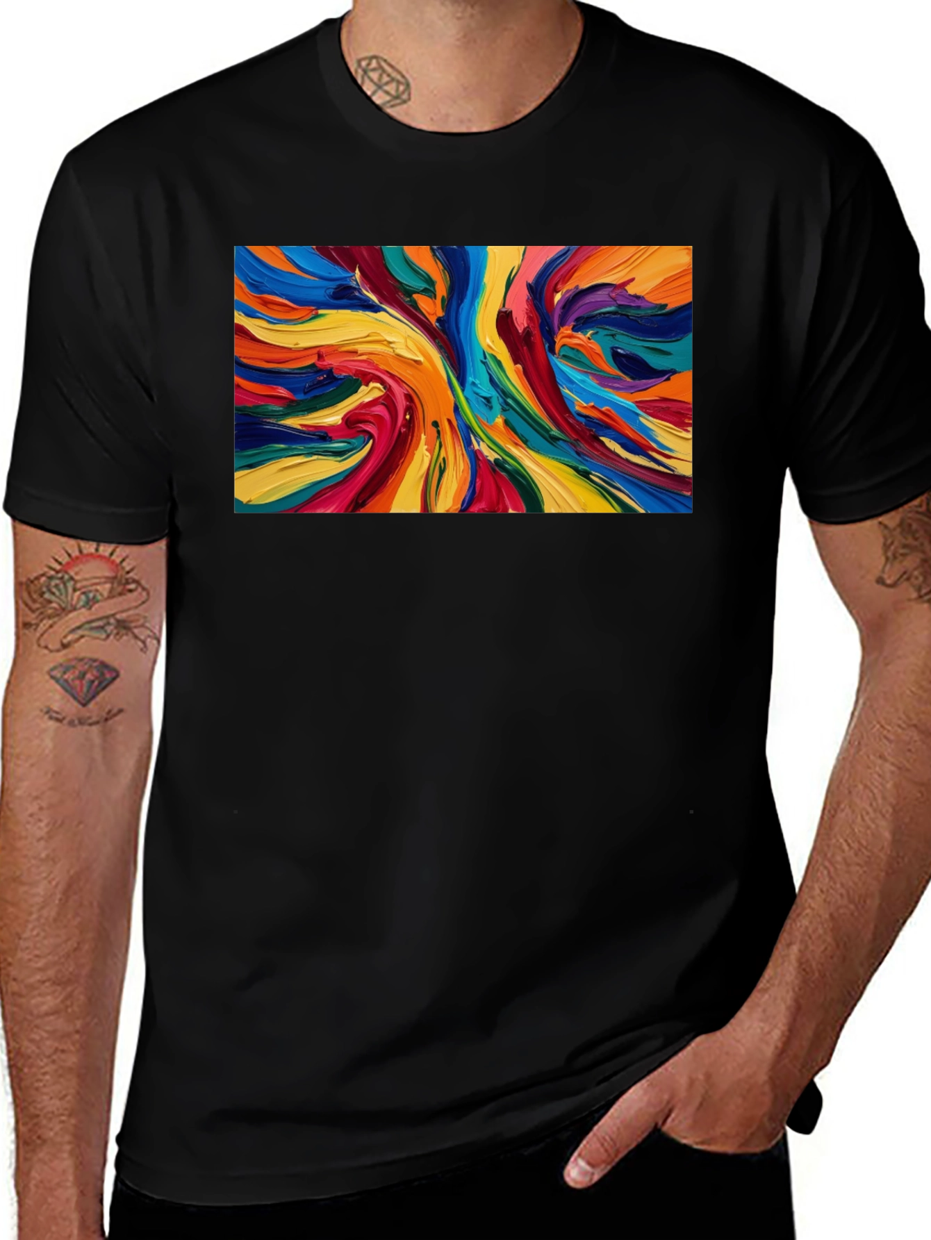 Variant 27 of Abstract Art Graphic Tee - Bold Colors, Soft Cotton