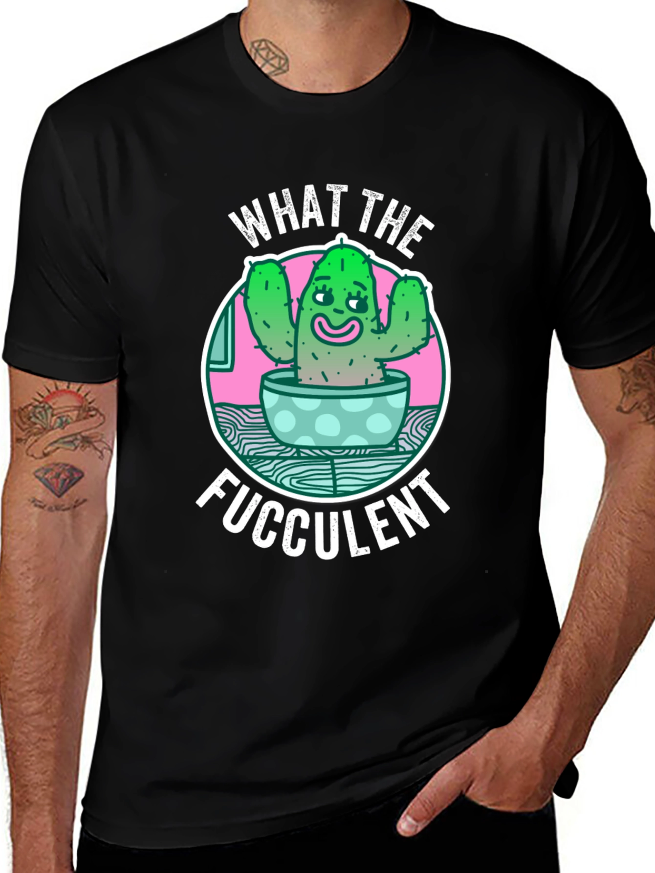 What the Fucculent T-Shirt Funny Cactus Graphic Tee