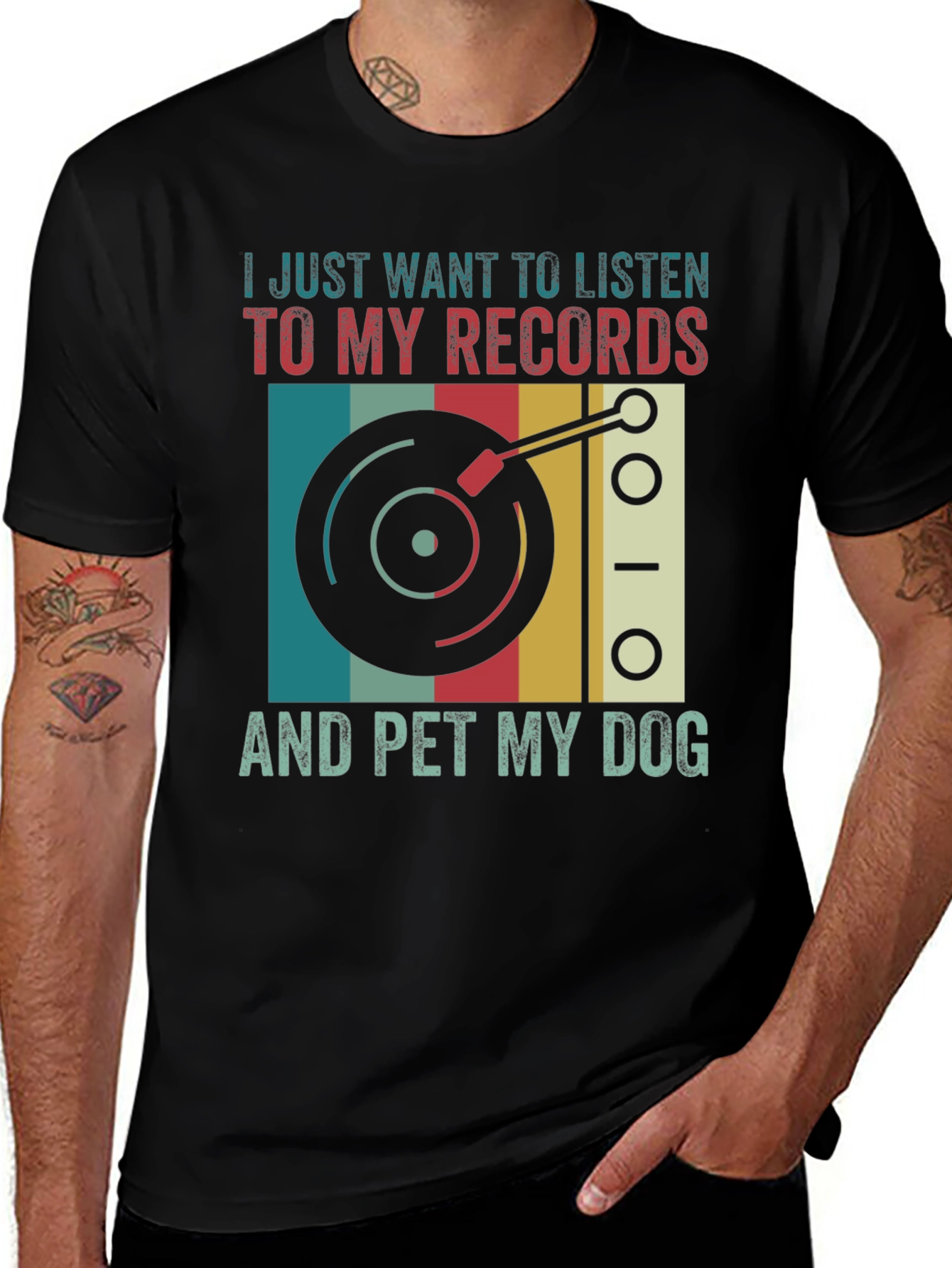 Variant 11 of Listen to Records & Pet Dog T-Shirt