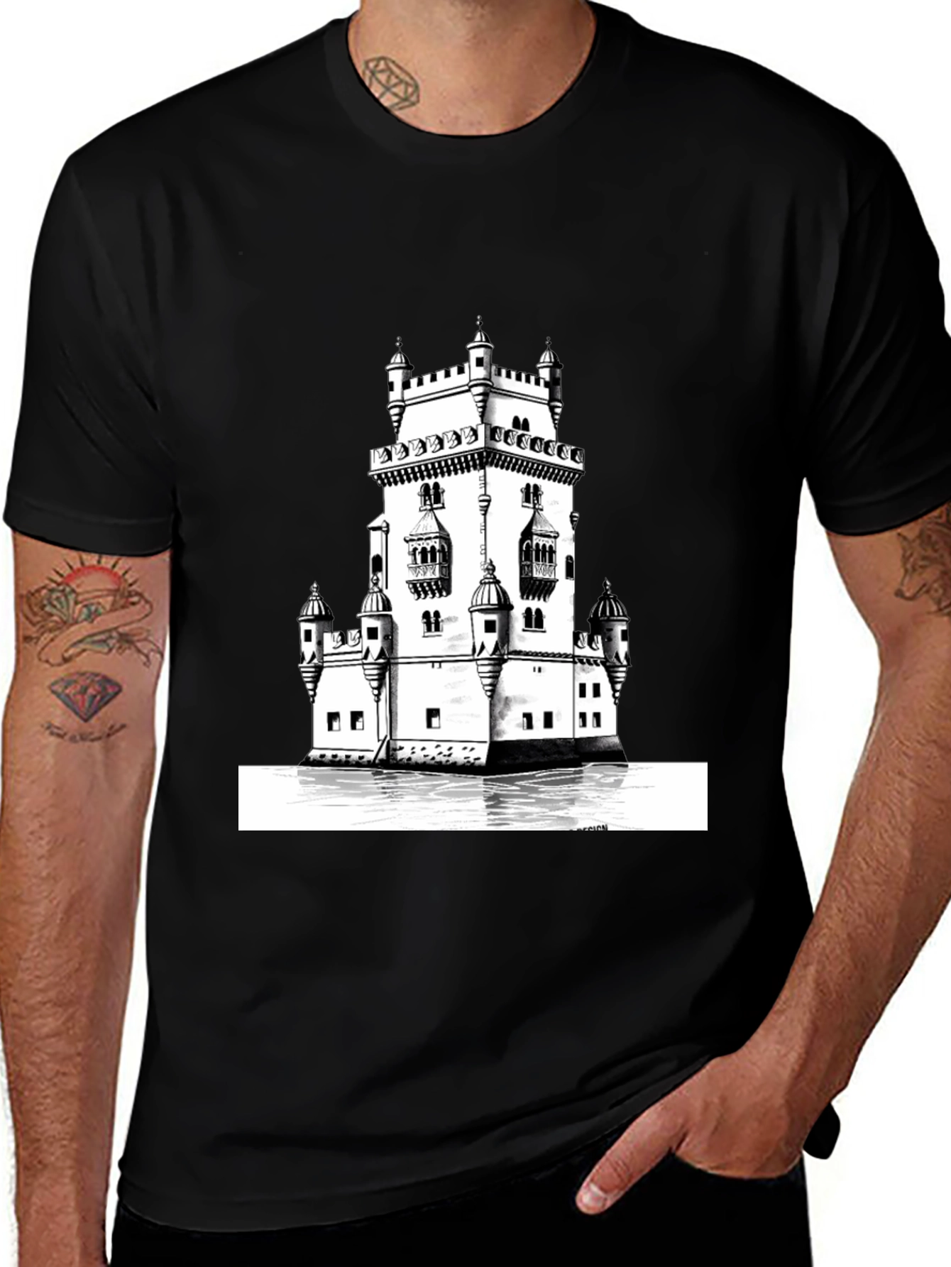 Torre de Belém Men's T-Shirt - Lisbon Landmark Tee