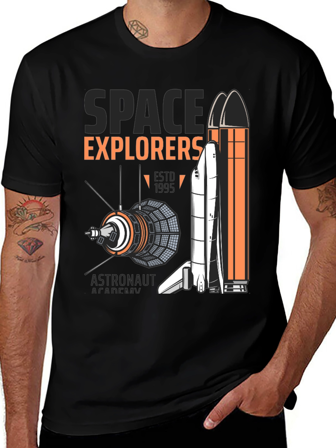 Variant 14 of Space Explorers Black T-Shirt