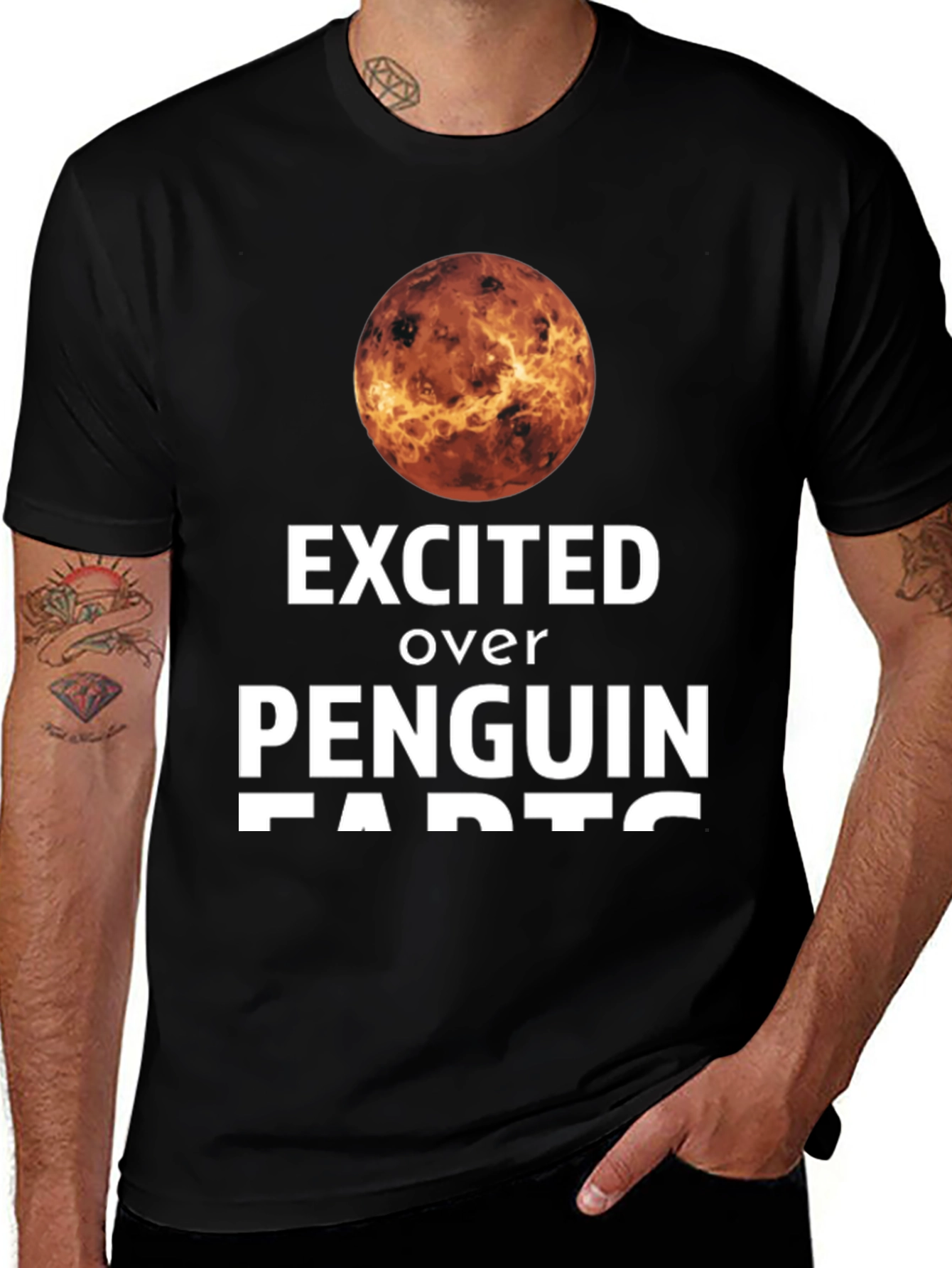 Variant 23 of Excited Over Penguin Farts T-Shirt