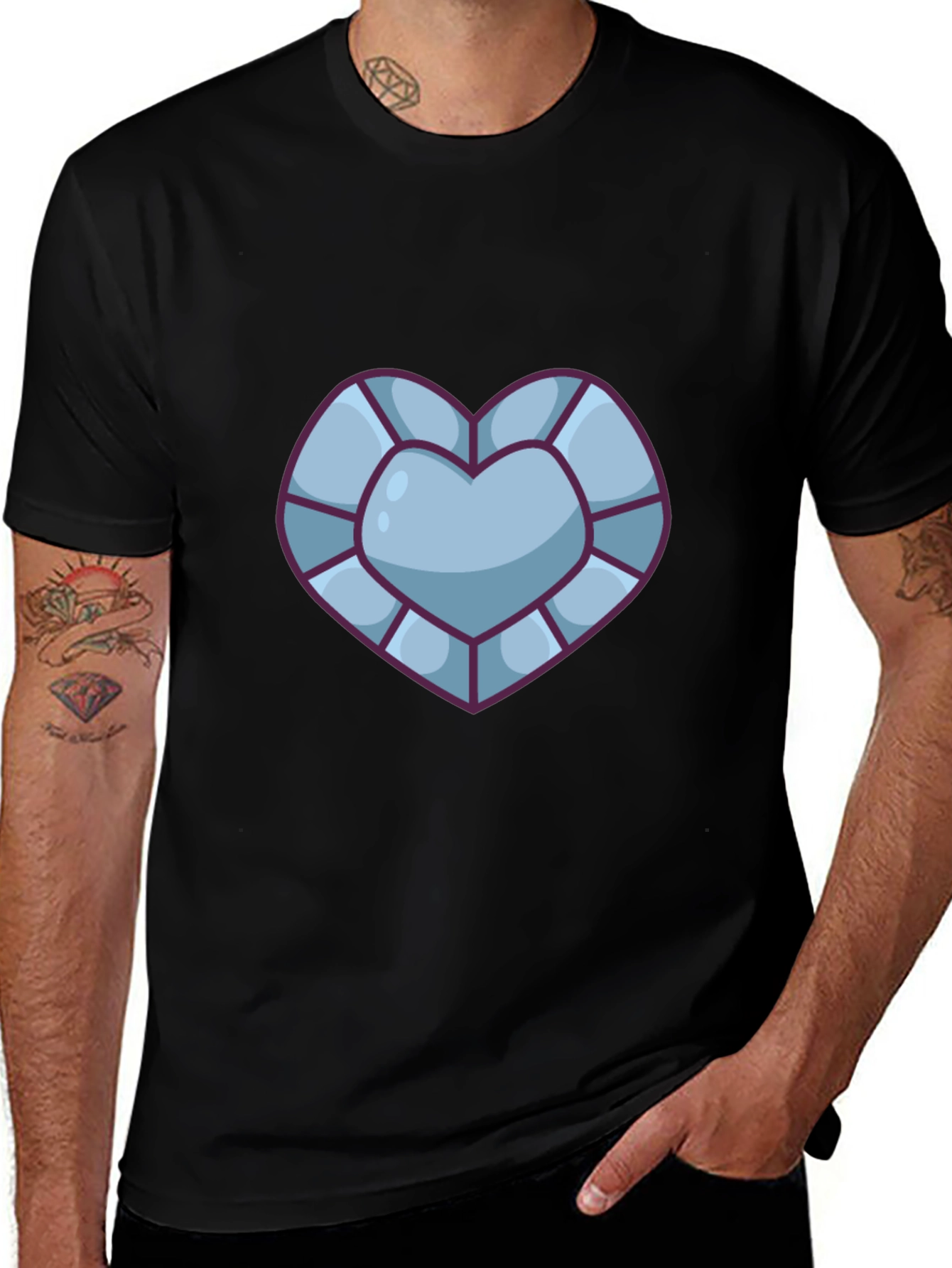 Variant 6 of Heart Gem Black T-Shirt