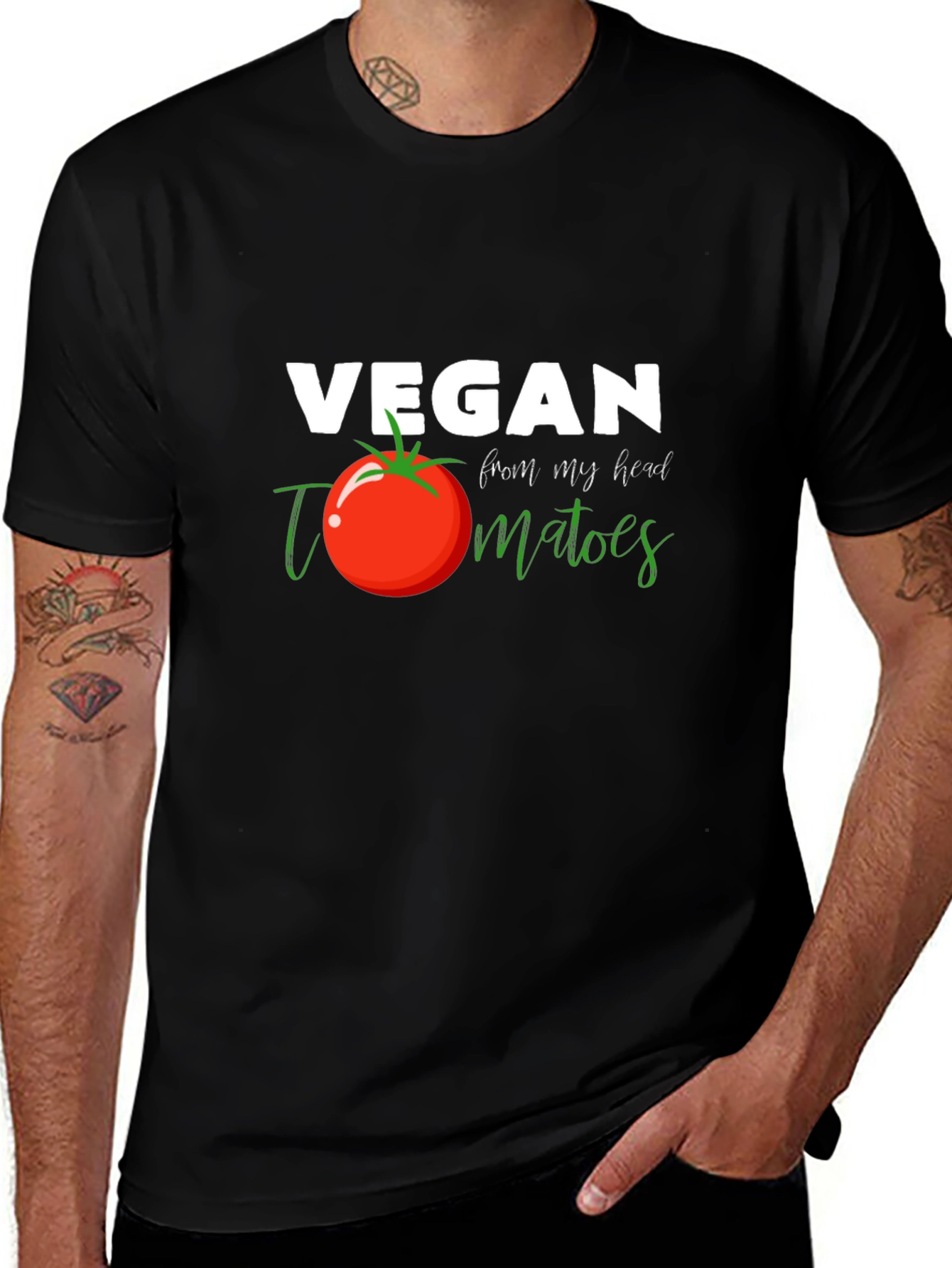 Variant 23 of Vegan From My Head Tomatoes T-Shirt