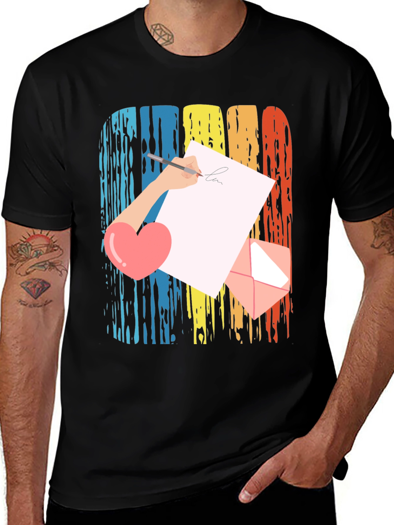 Variant 28 of Retro Love Letter Graphic Tee - Heartfelt Design