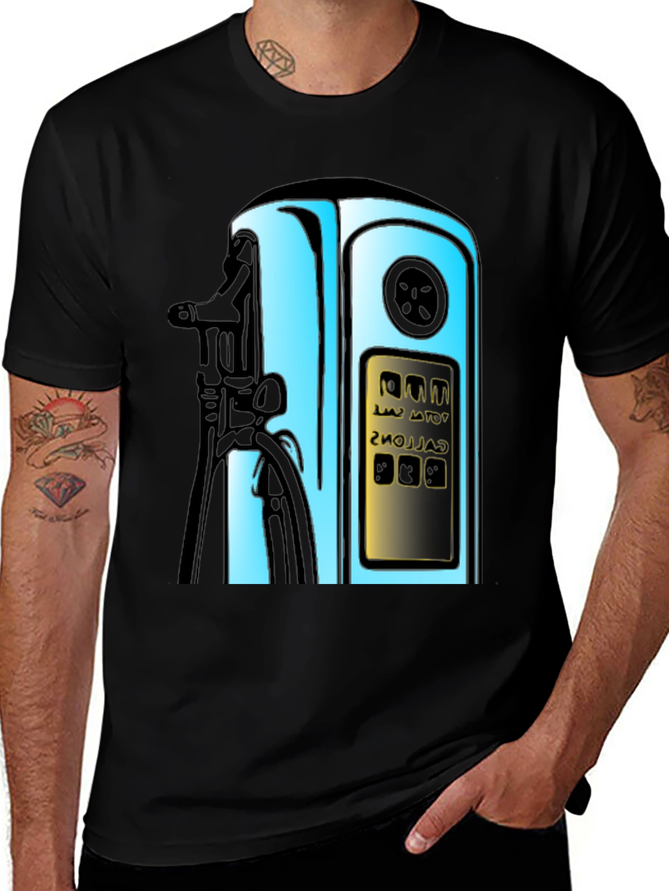 Variant 27 of Vintage Gas Pump Graphic T-Shirt - Retro Style