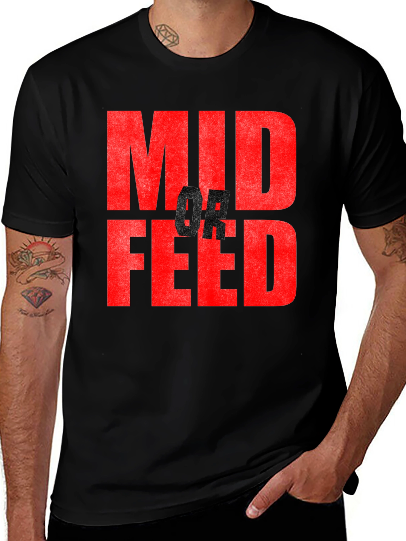 Variant 6 of Mid or Feed Graphic Tee - Gamer T-Shirt