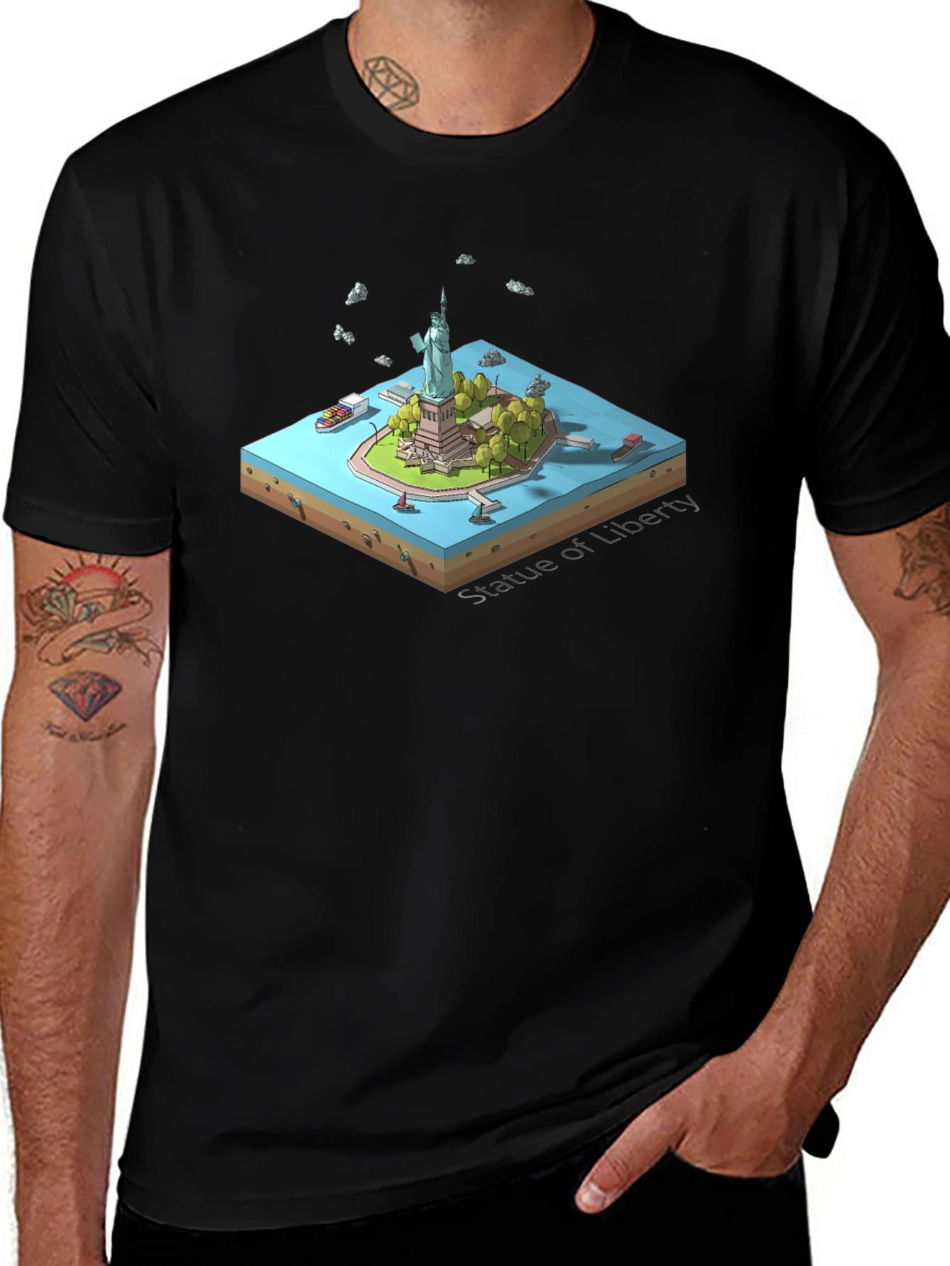 Statue of Liberty Graphic Tee - Isometric Island Design