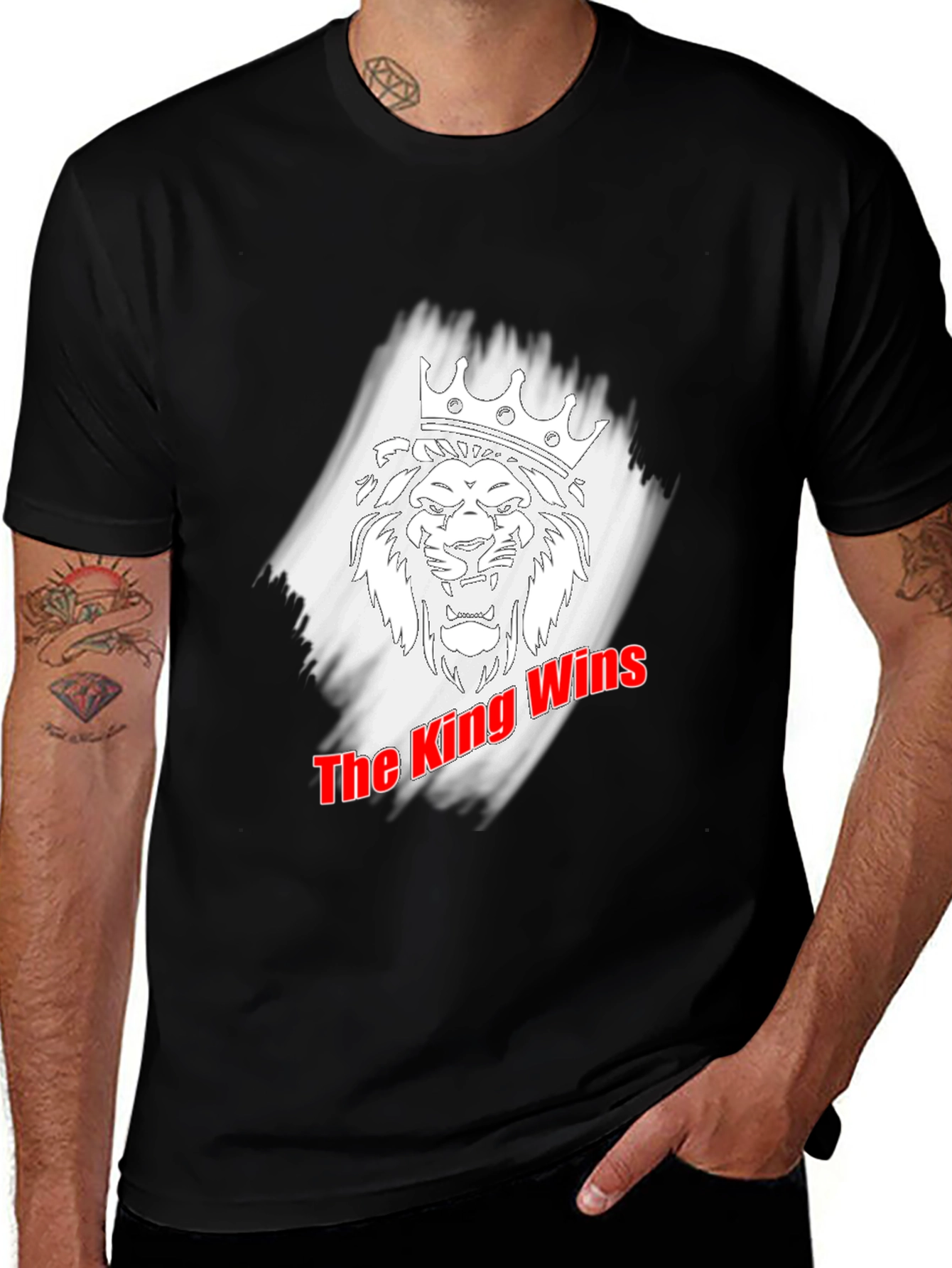Variant 22 of King Wins Graphic Tee - Black Cotton T-Shirt
