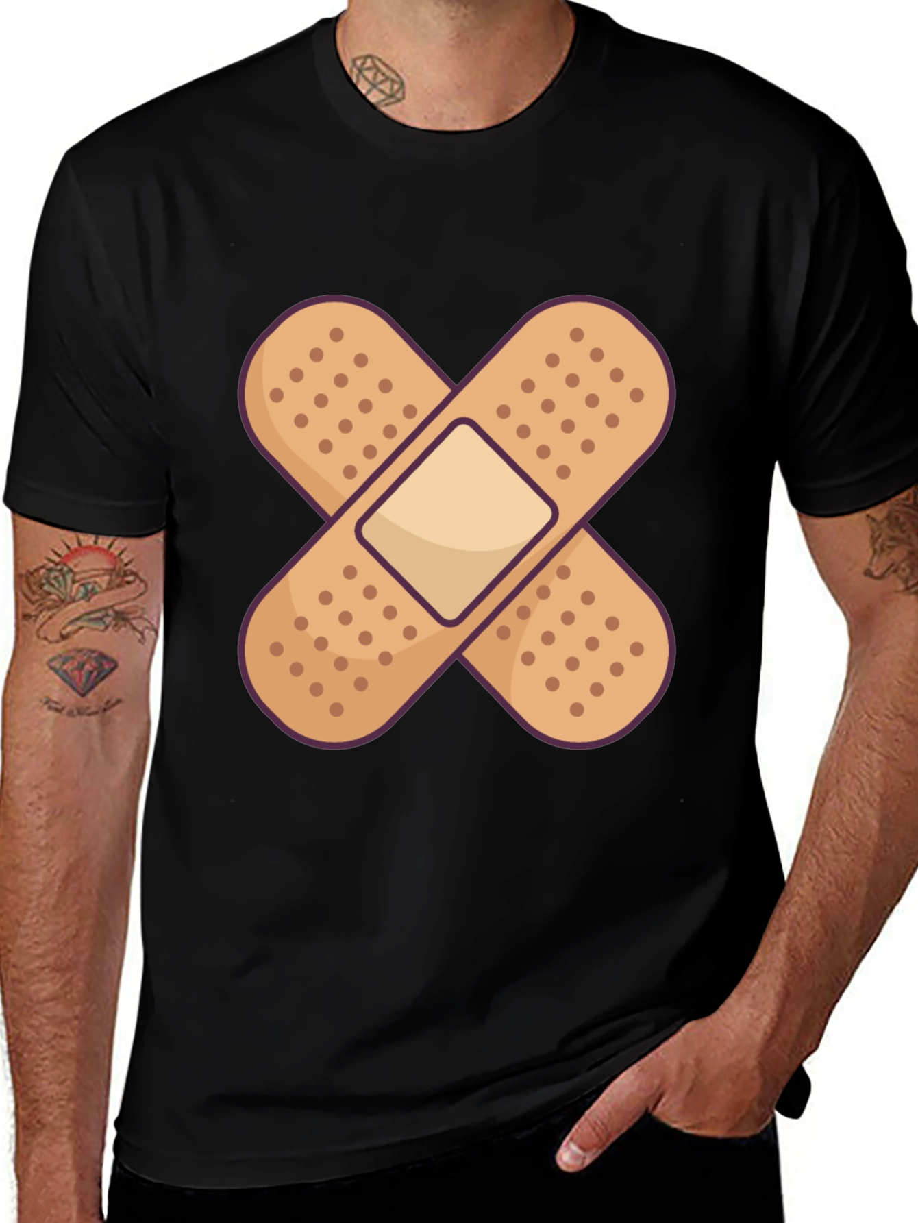 Variant 9 of Bandage Graphic Tee - Novelty Design T-Shirt
