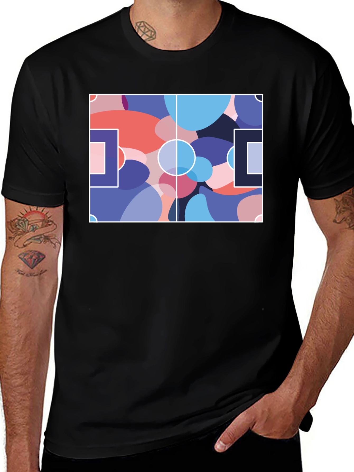 Variant 2 of Abstract Soccer Field T-Shirt - Stylish Sportswear