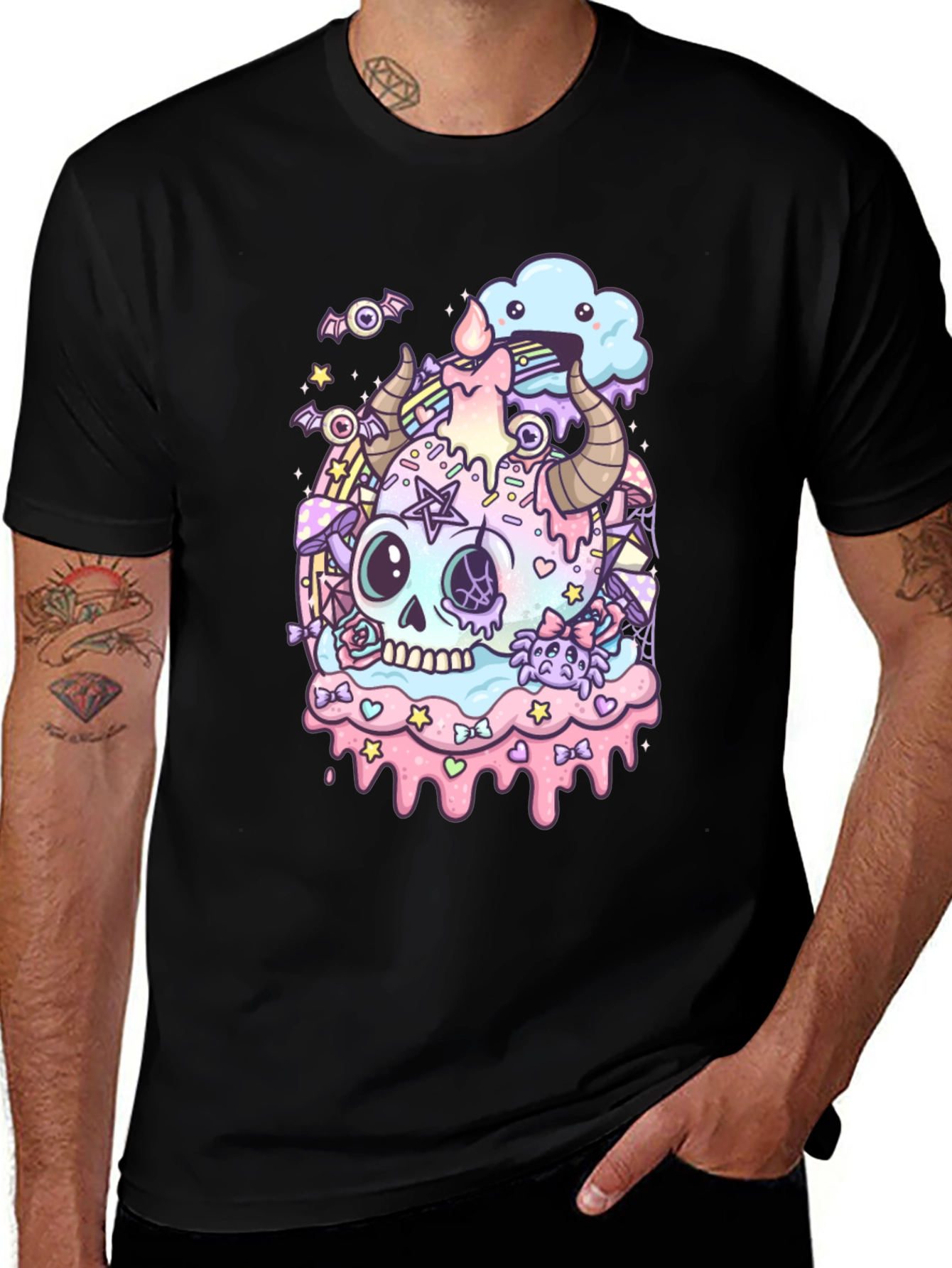 Variant 17 of Pastel Goth Skull T-Shirt