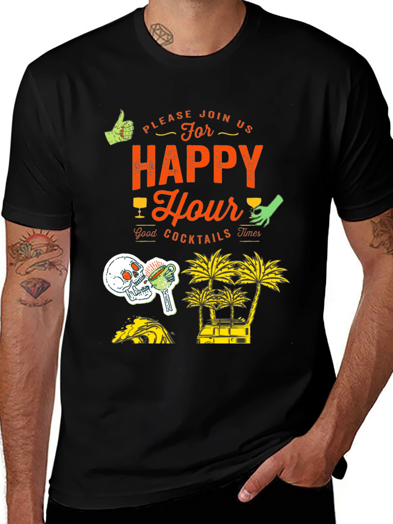 Variant 18 of Happy Hour Graphic Print Tee