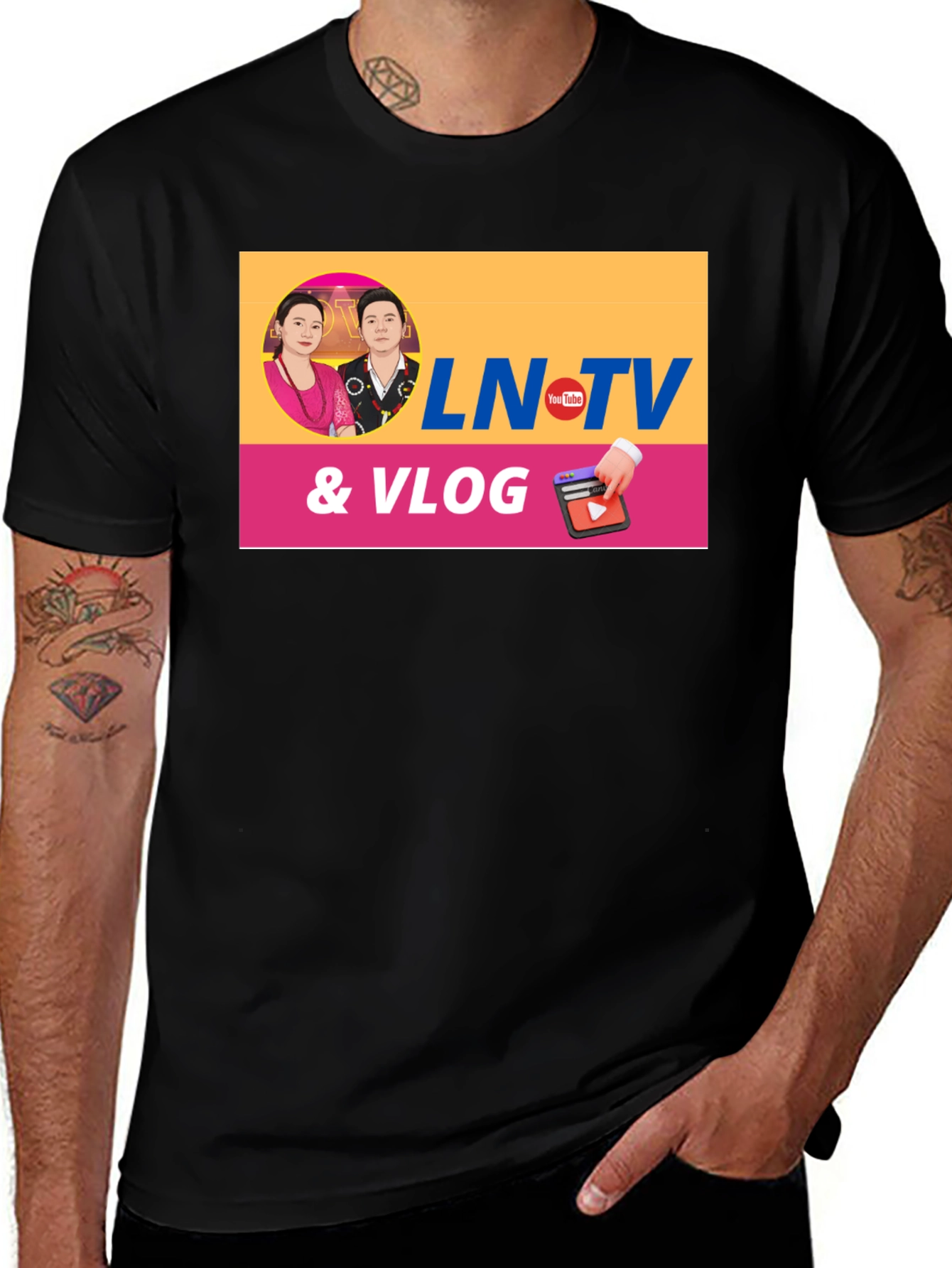 LN TV & Vlog Black T-Shirt
