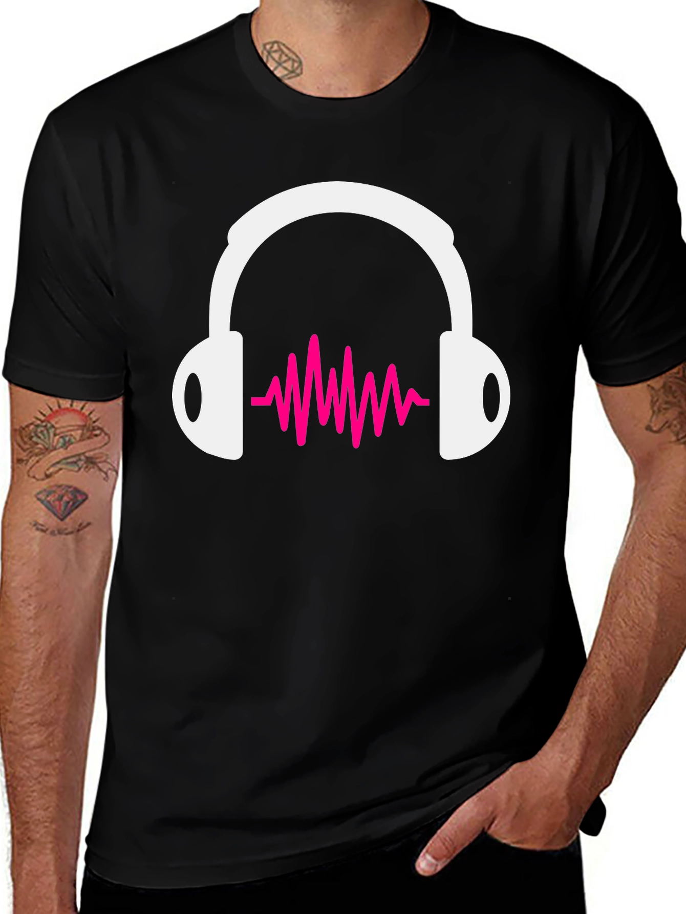 Variant 9 of Stylish Headphones Graphic Tee - Music Lover's Apparel