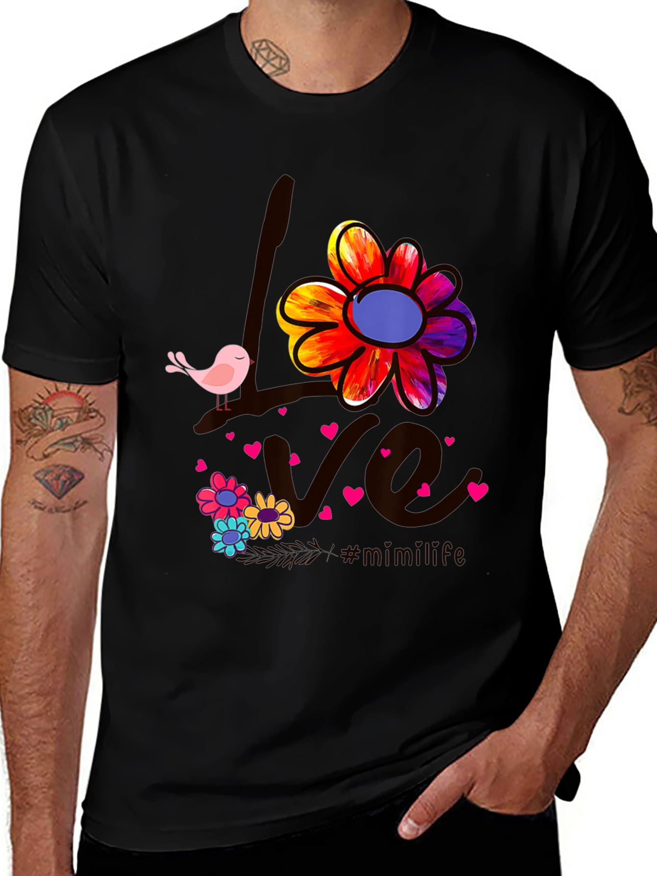 Variant 29 of Love Bird Floral Graphic Tee