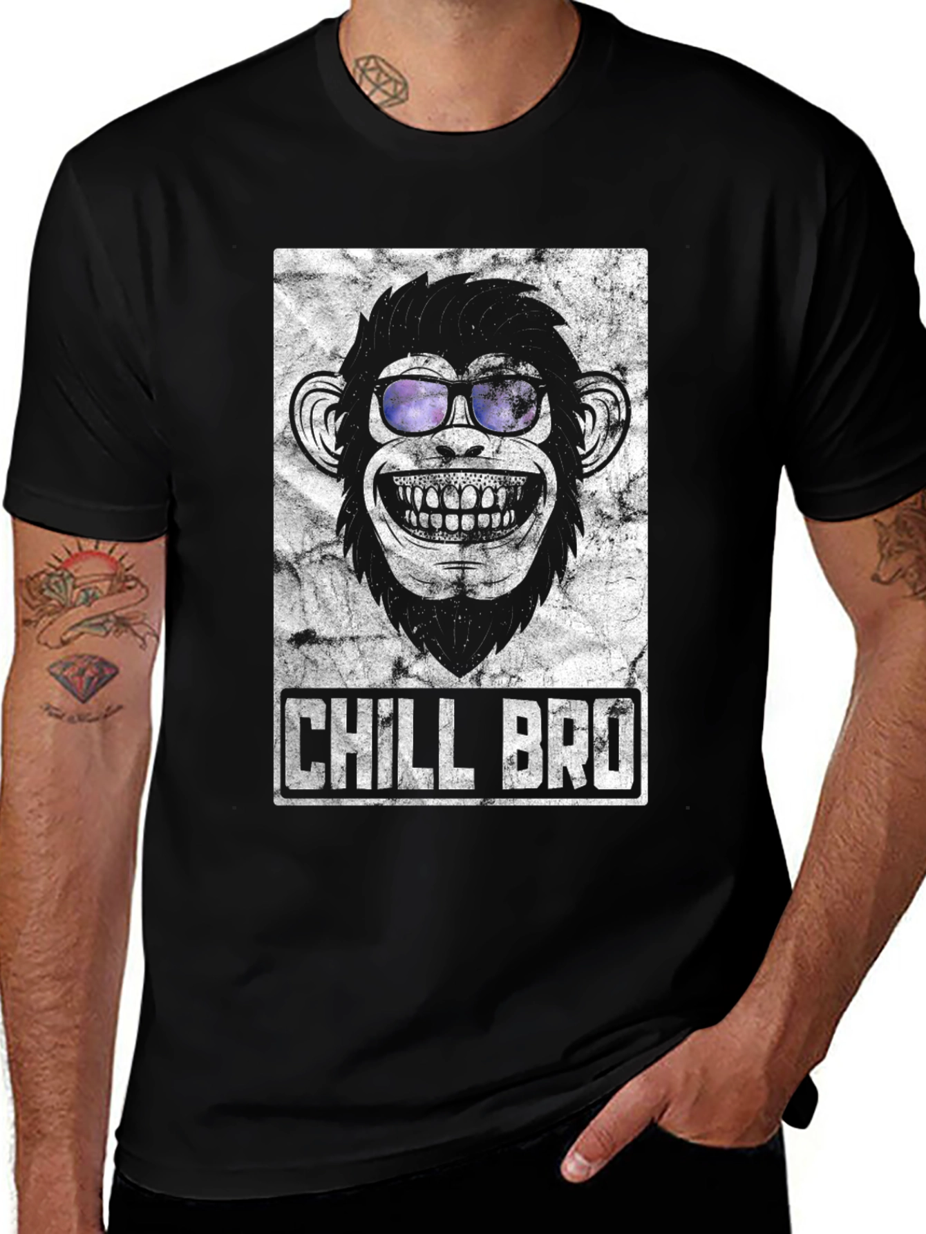 Variant 28 of Chill Bro Monkey Graphic T-Shirt - Black