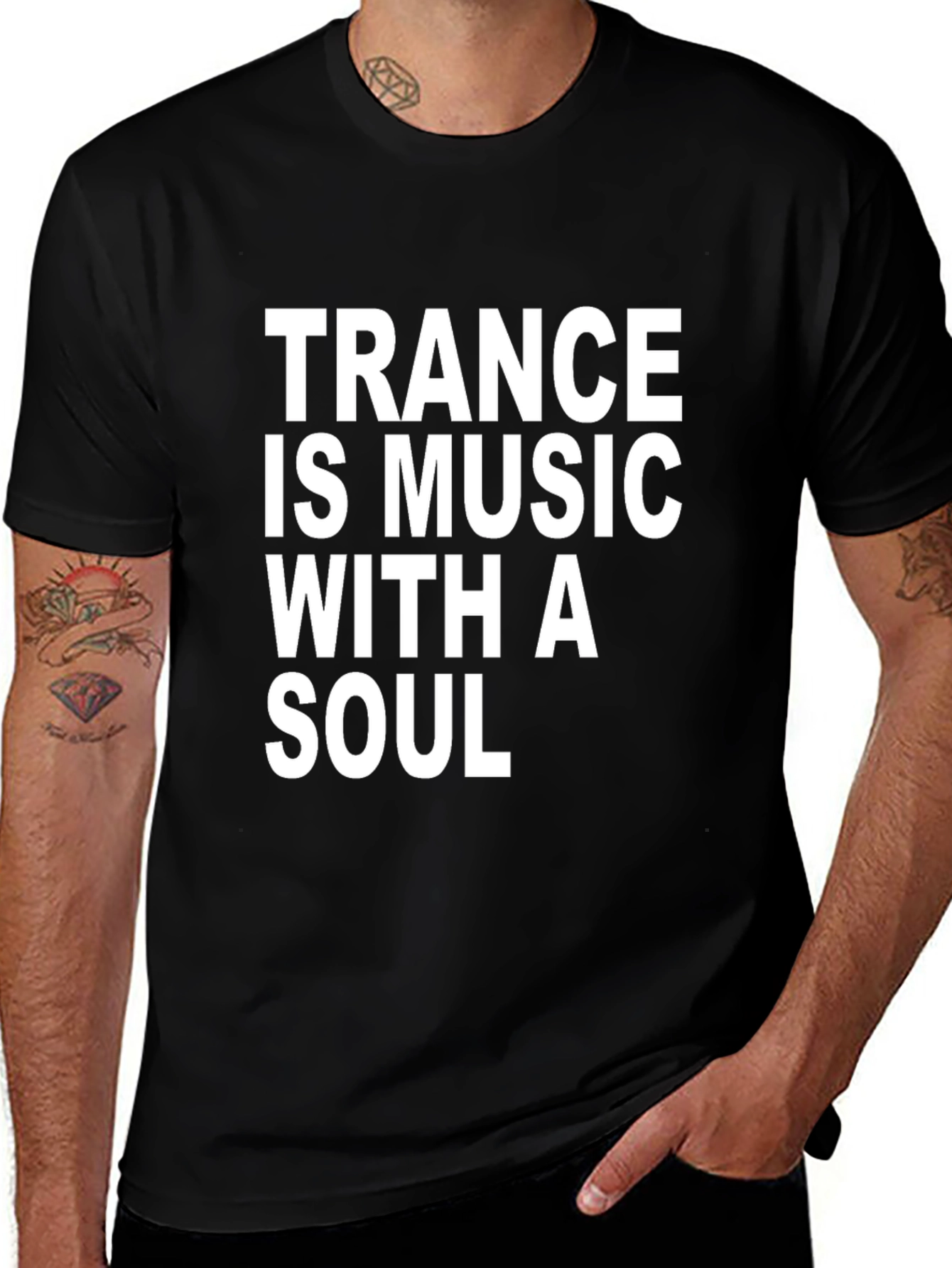 Variant 12 of Trance Music T-Shirt - Soulful Black Tee