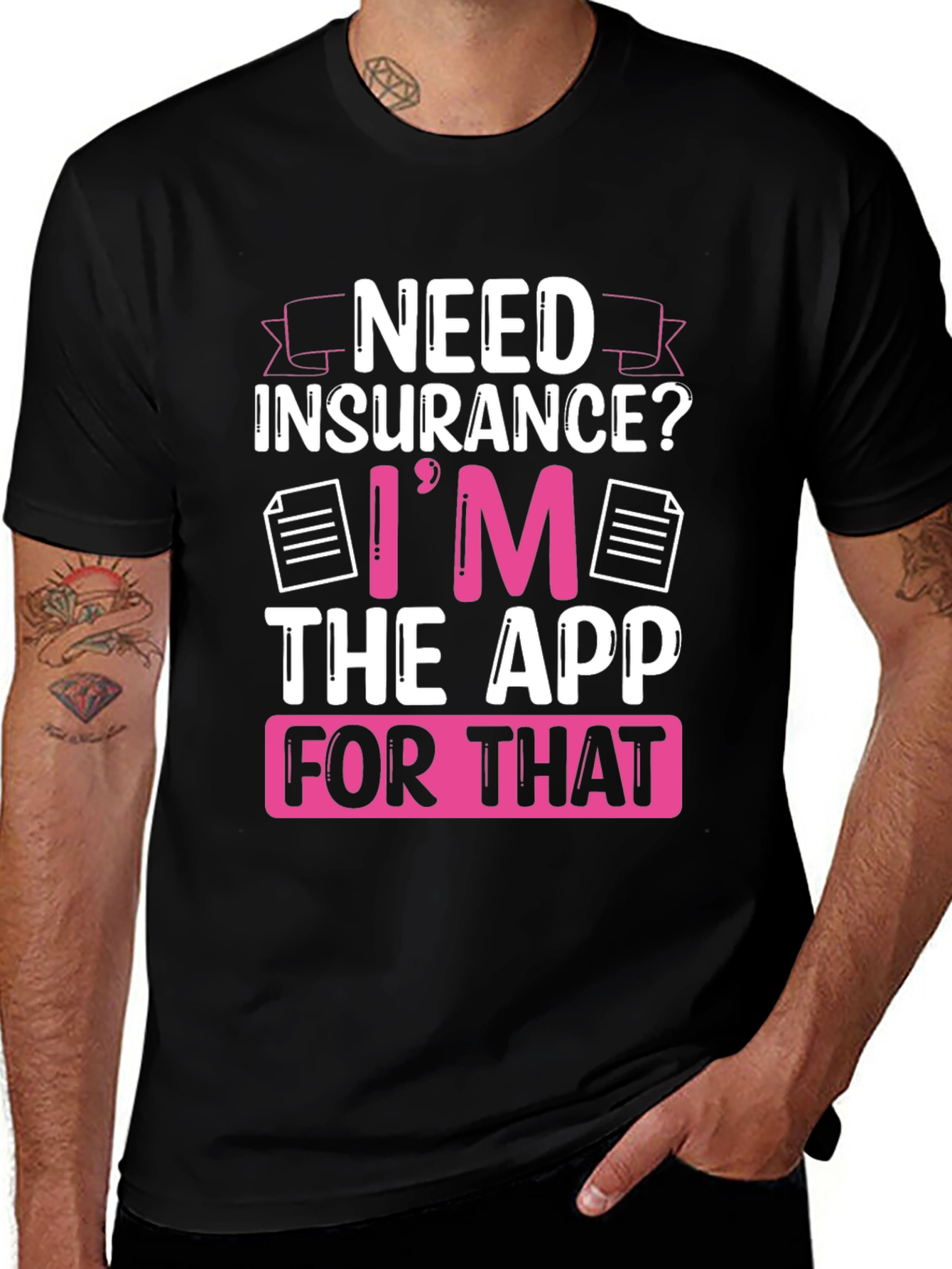 Variant 6 of Need Insurance? Black Graphic T-Shirt