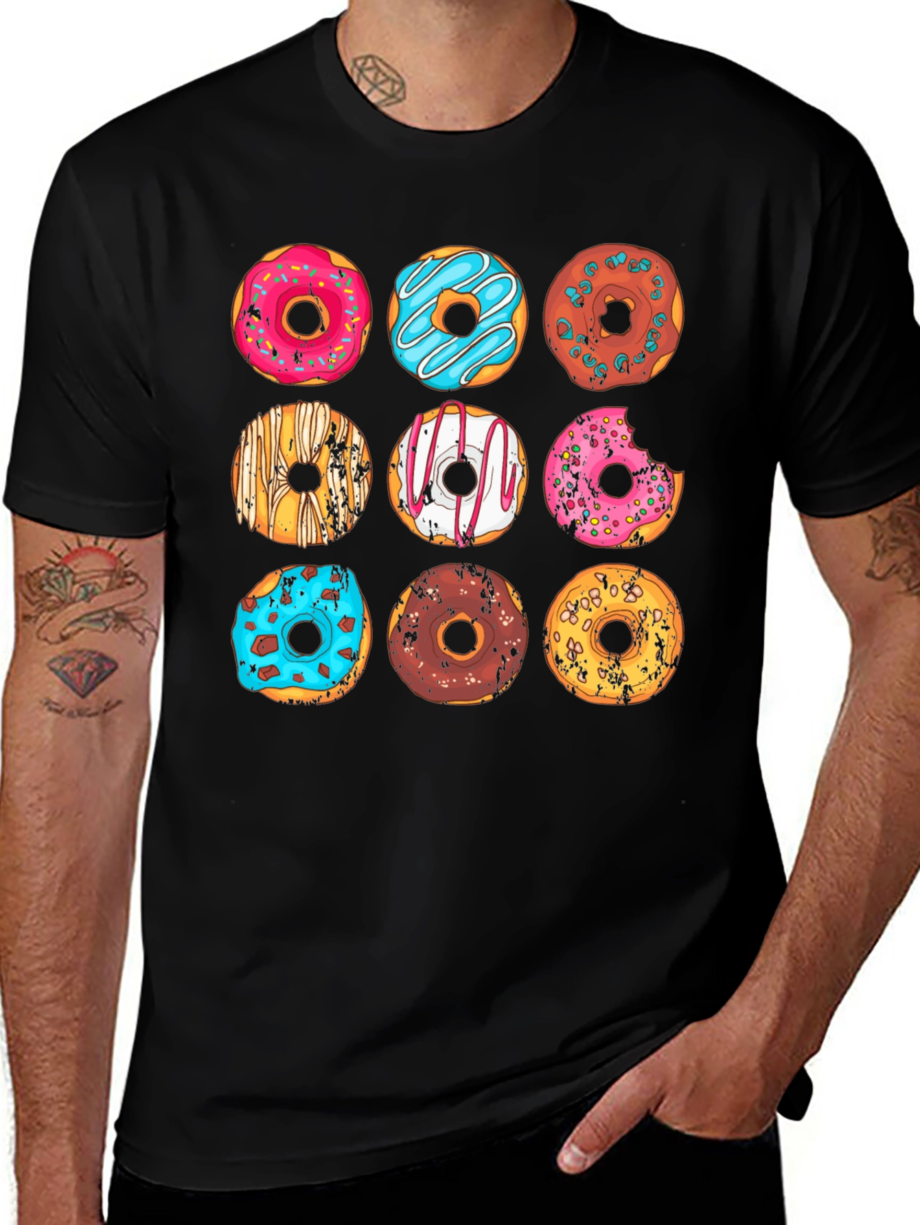 Variant 18 of Donut Lover's T-Shirt: Delicious Doughnut Graphic Tee