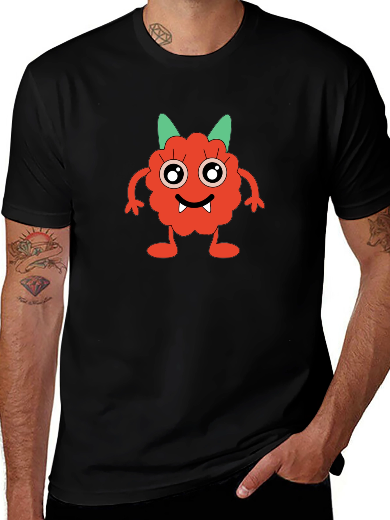 Variant 30 of Cute Monster Graphic Tee - Black
