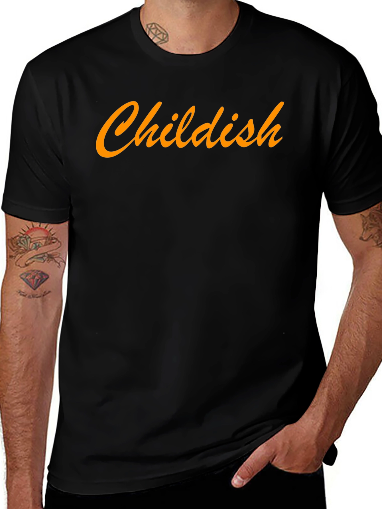 Variant 30 of Childish Graphic Tee - Black Cotton T-Shirt