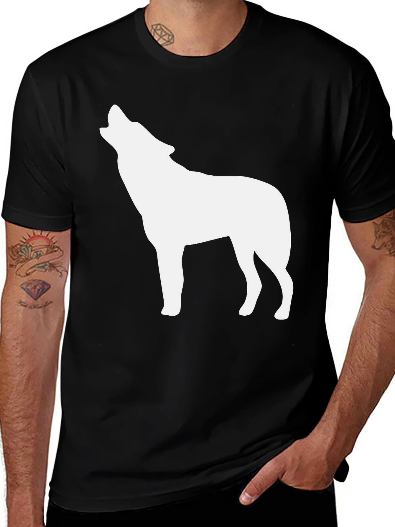Variant 7 of Black Wolf Silhouette T-Shirt