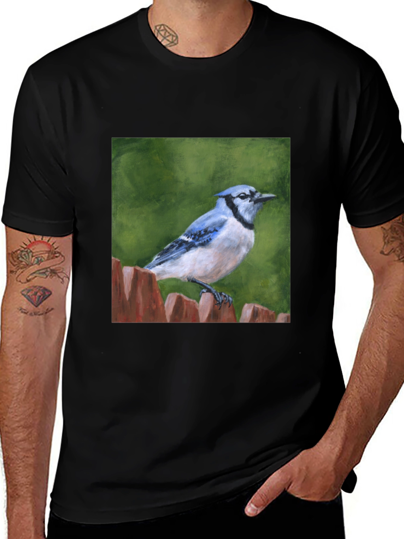 Variant 15 of Blue Jay T-Shirt: Nature Inspired Art