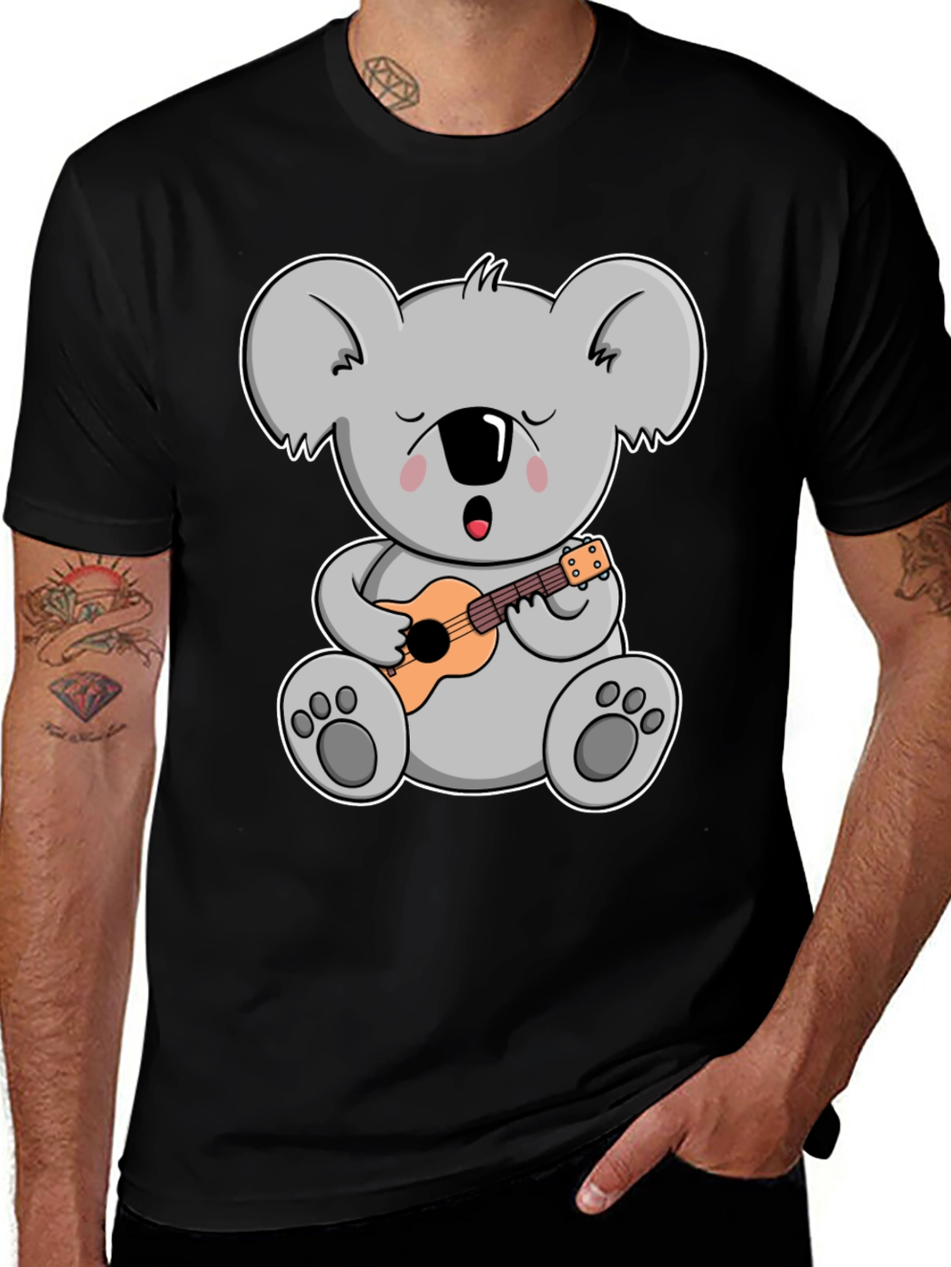 Variant 29 of Koala Ukulele Graphic T-Shirt - Mens