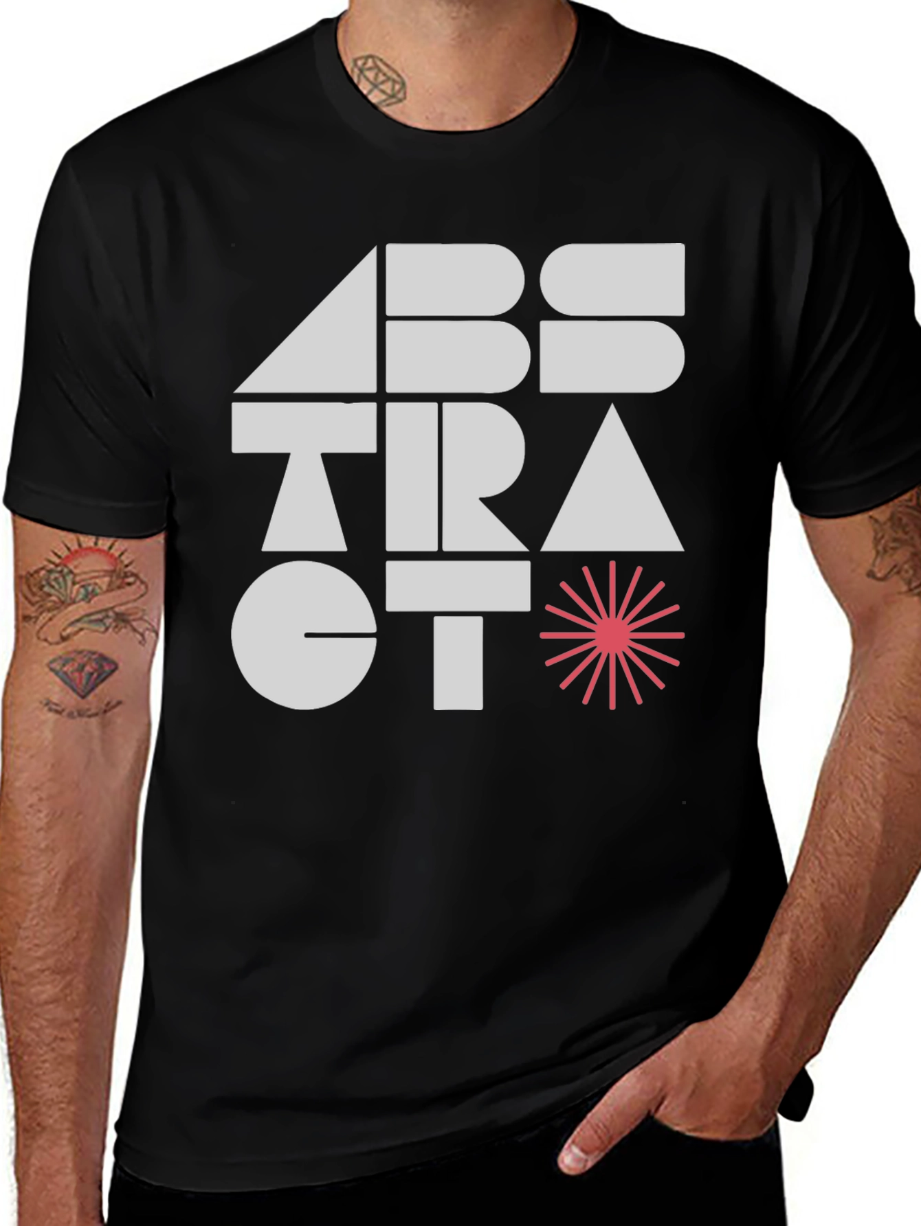 Variant 25 of Abstract Graphic Print Black T-Shirt