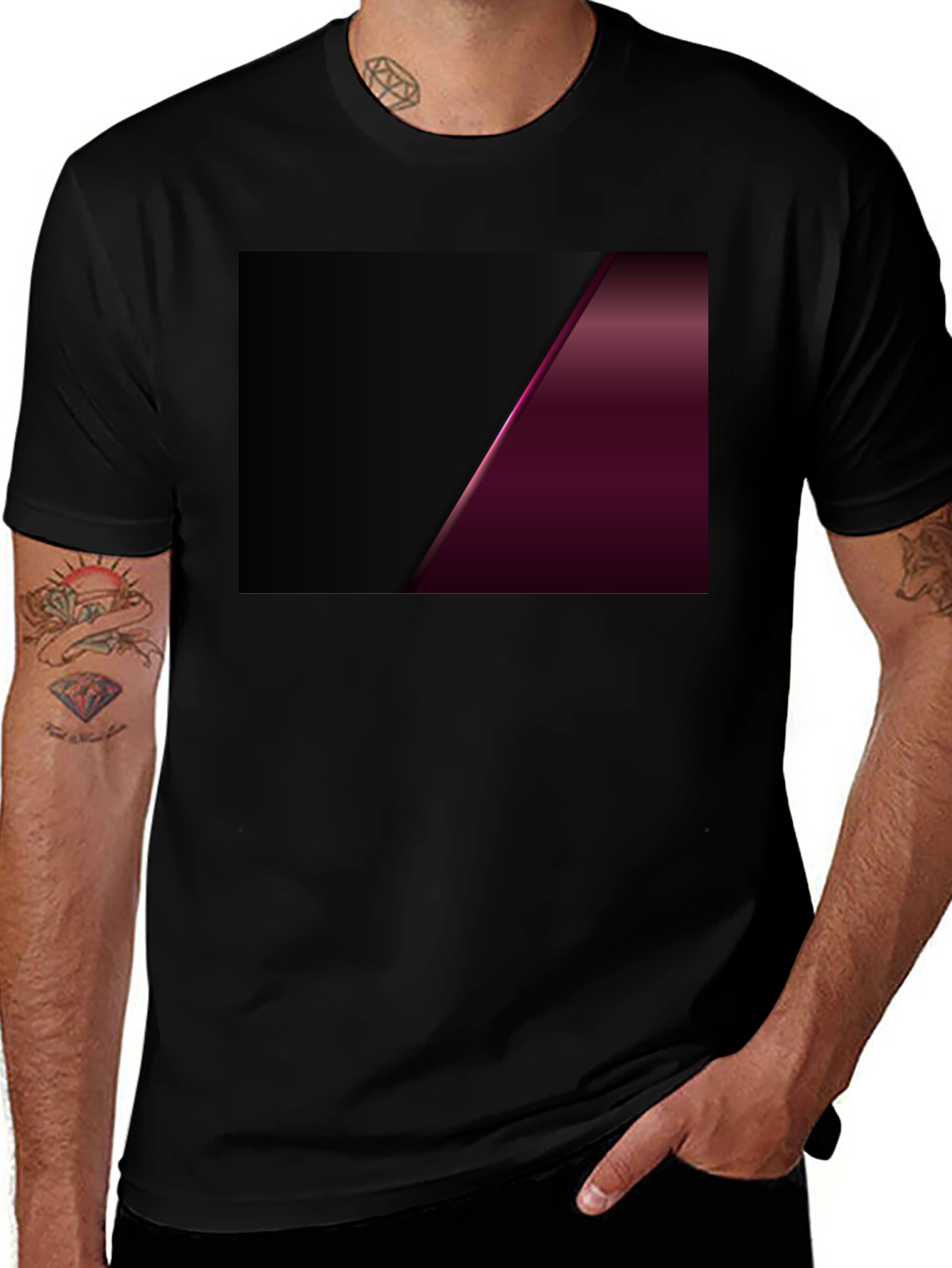 Variant 24 of Sleek Black Tee with Modern Geometric Design