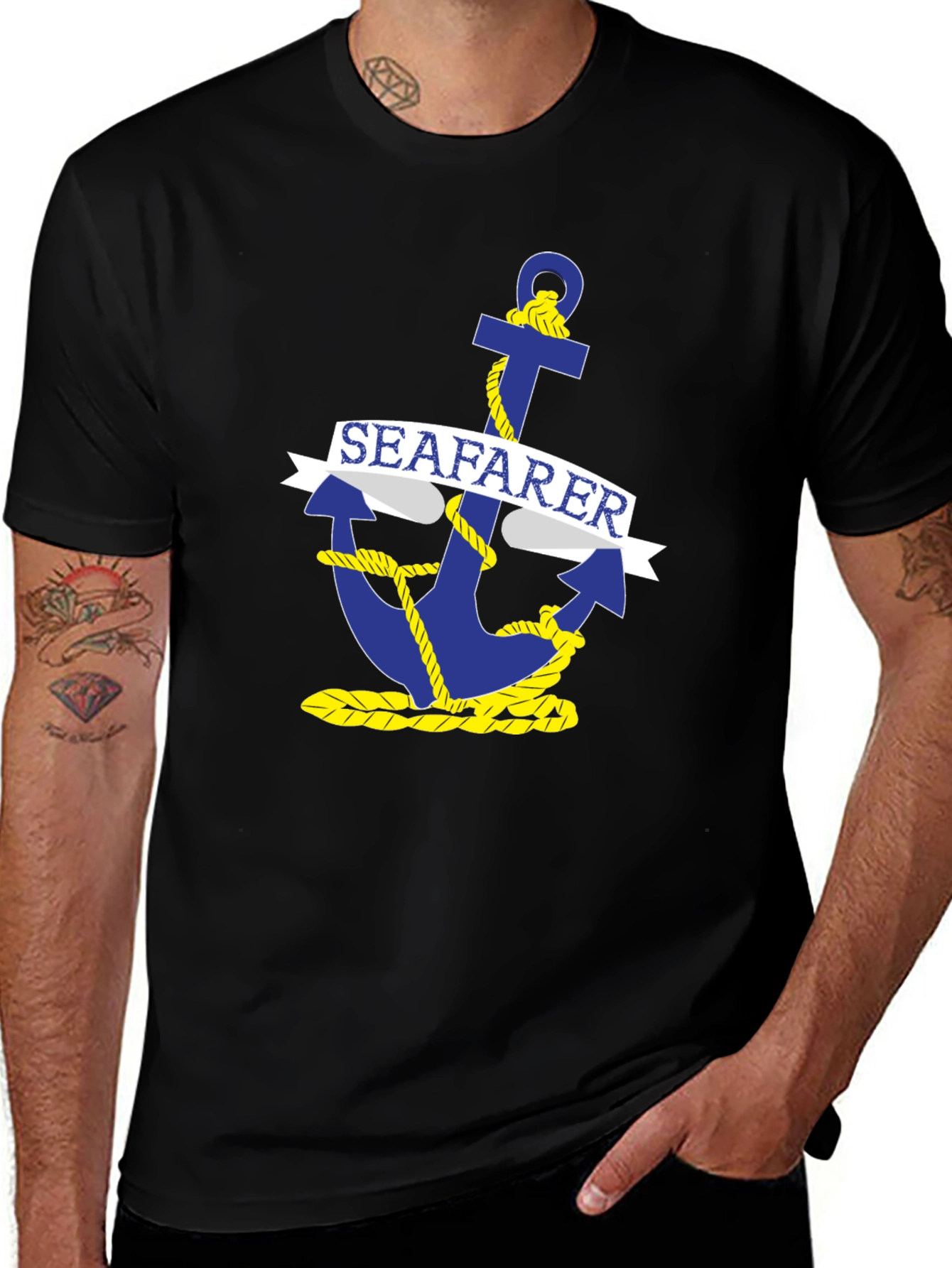 Variant 26 of Seafarer Anchor Graphic T-Shirt - Maritime Nautical Tee