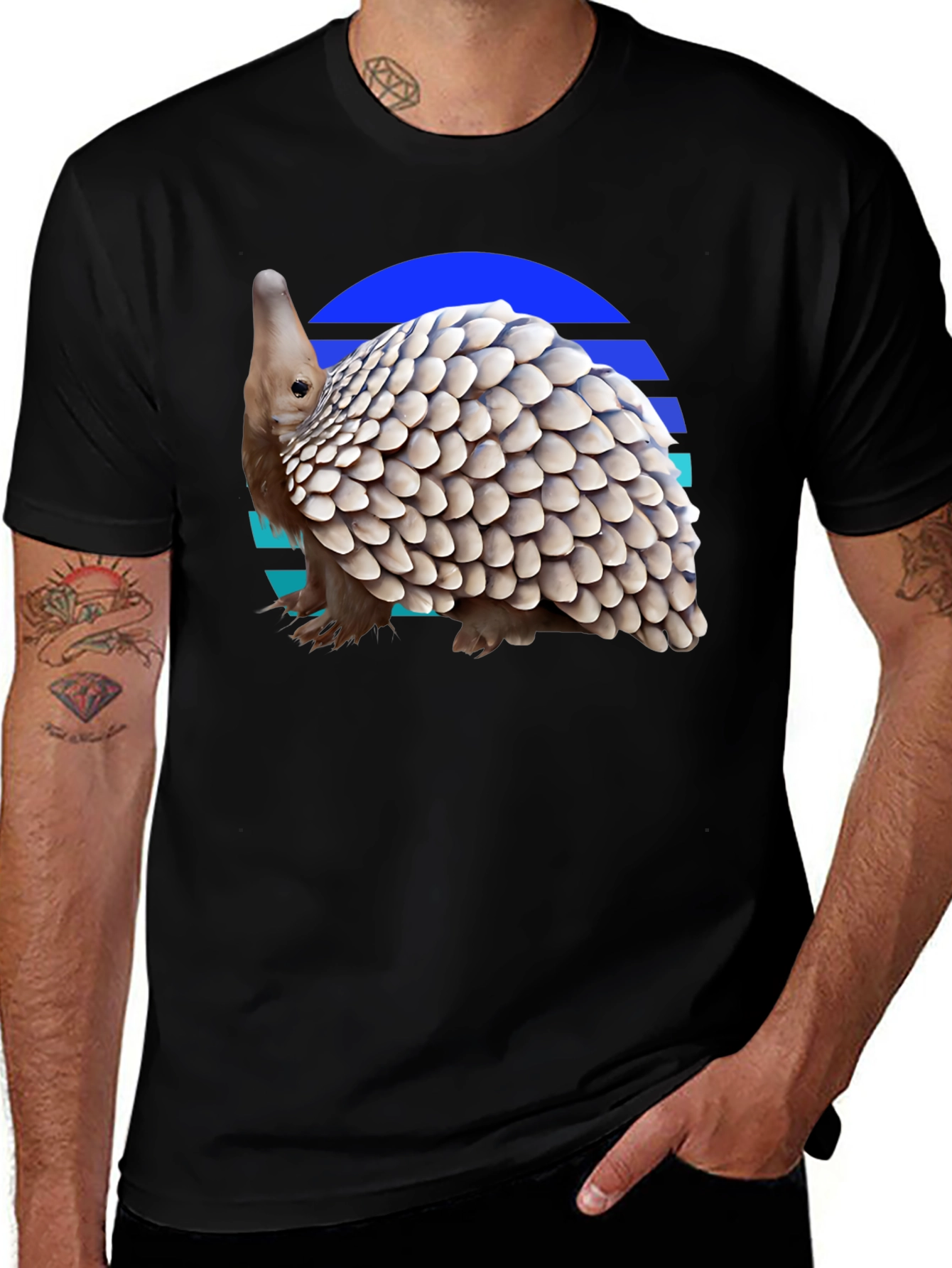 Variant 26 of Retro Pangolin Tee - Unique Graphic T-Shirt
